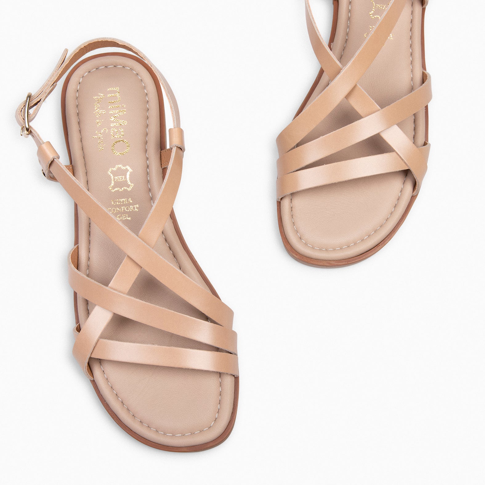 ELVA - BEIGE Elegant Flat Sandals