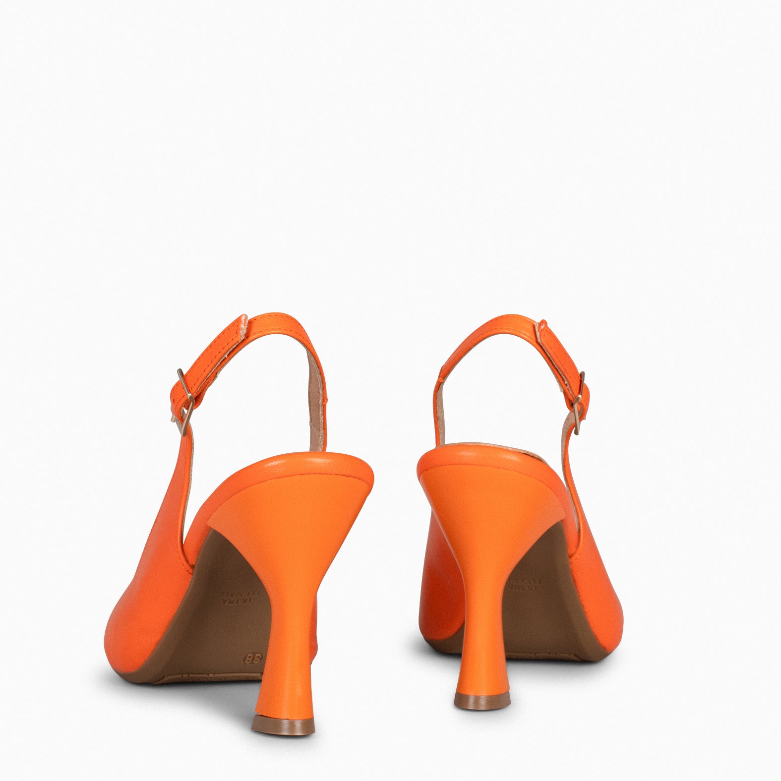 GLAM SLINGBACKS – Escarpins à talon slingbacks en cuir ORANGE