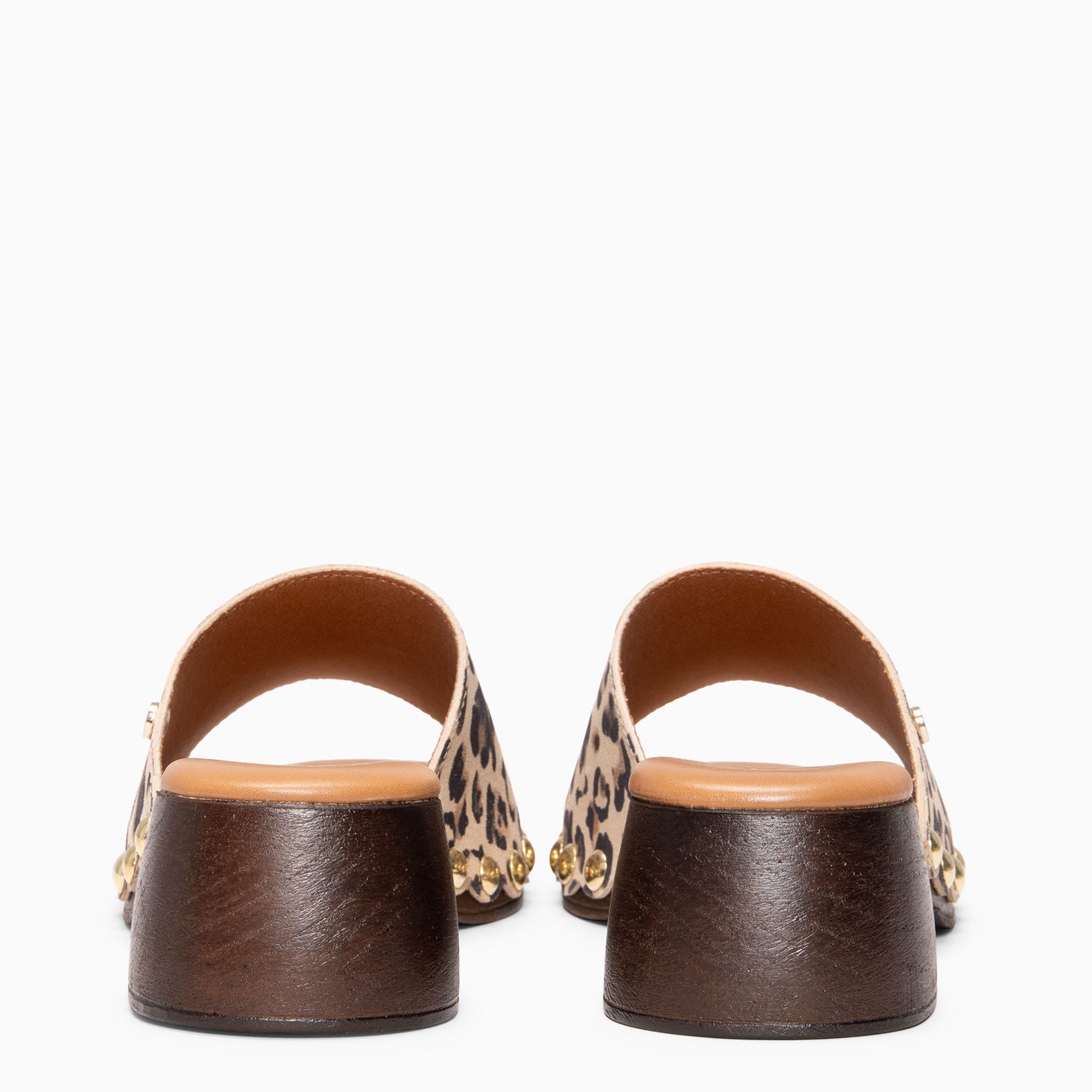 LEYA - Sabots ultra confort en cuir ANIMAL PRINT