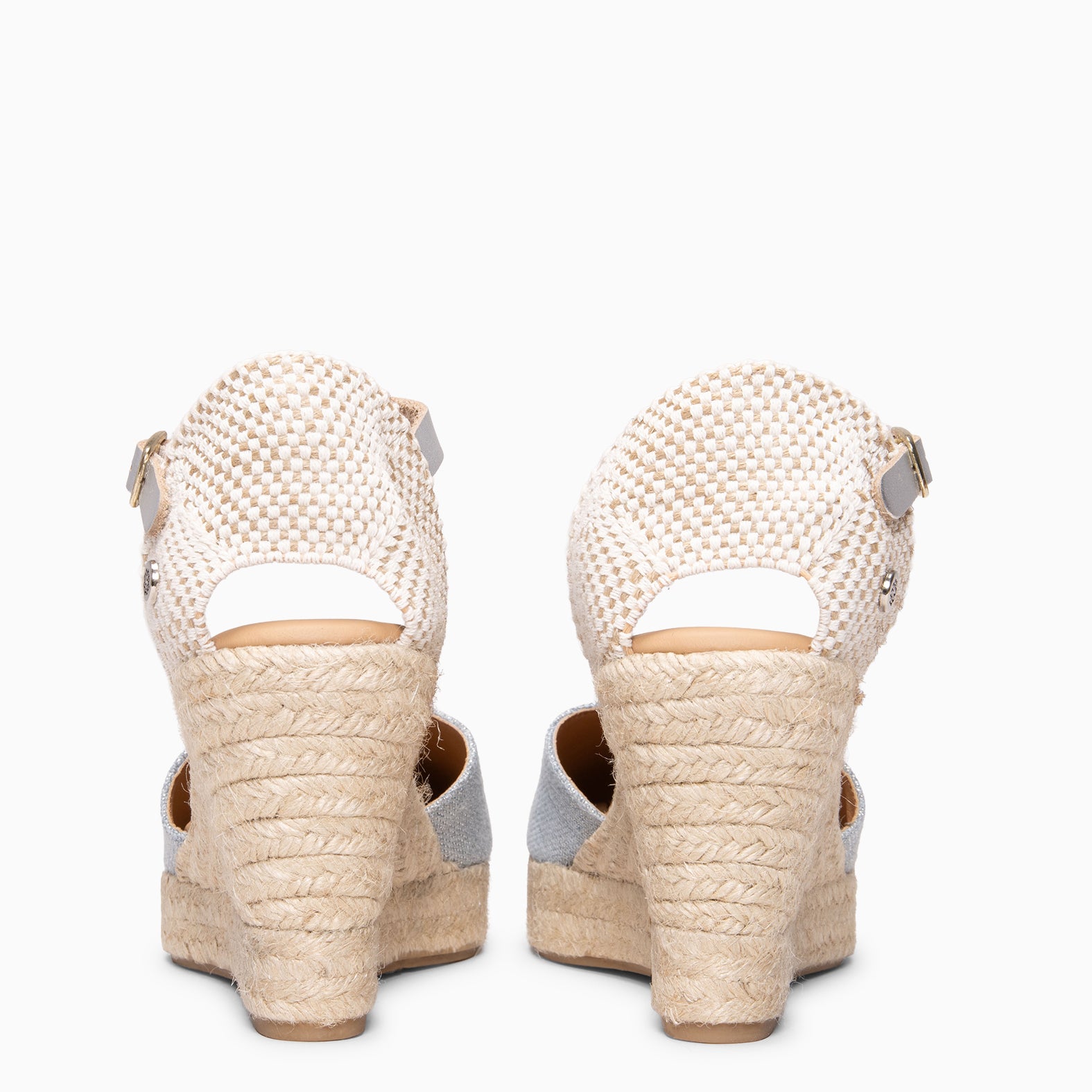 CONIL – BLUE Metallic linen espadrille 