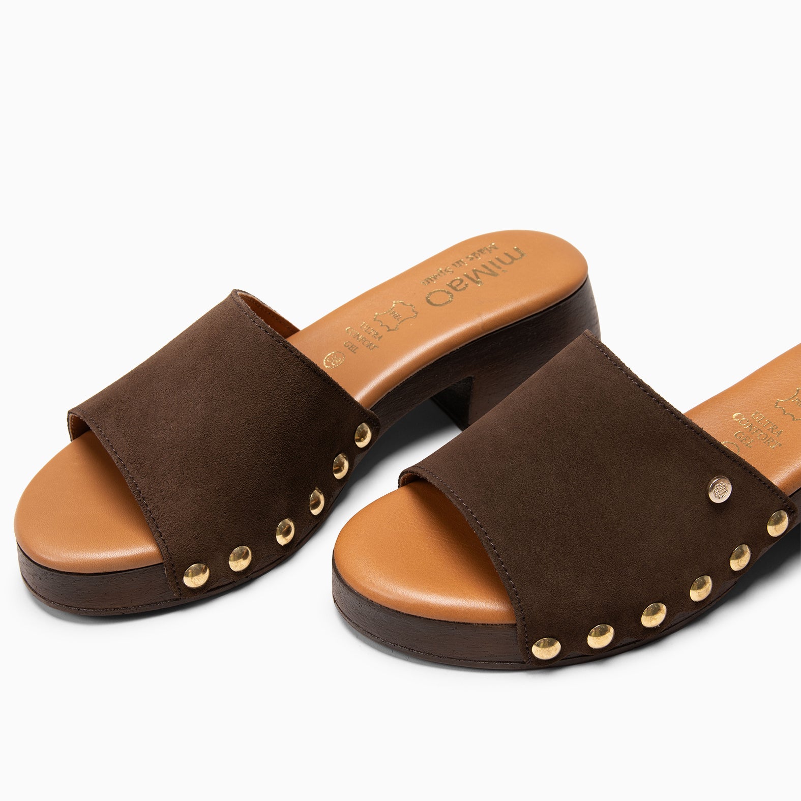 LEYA - Sabots ultra confort en daim MARRON