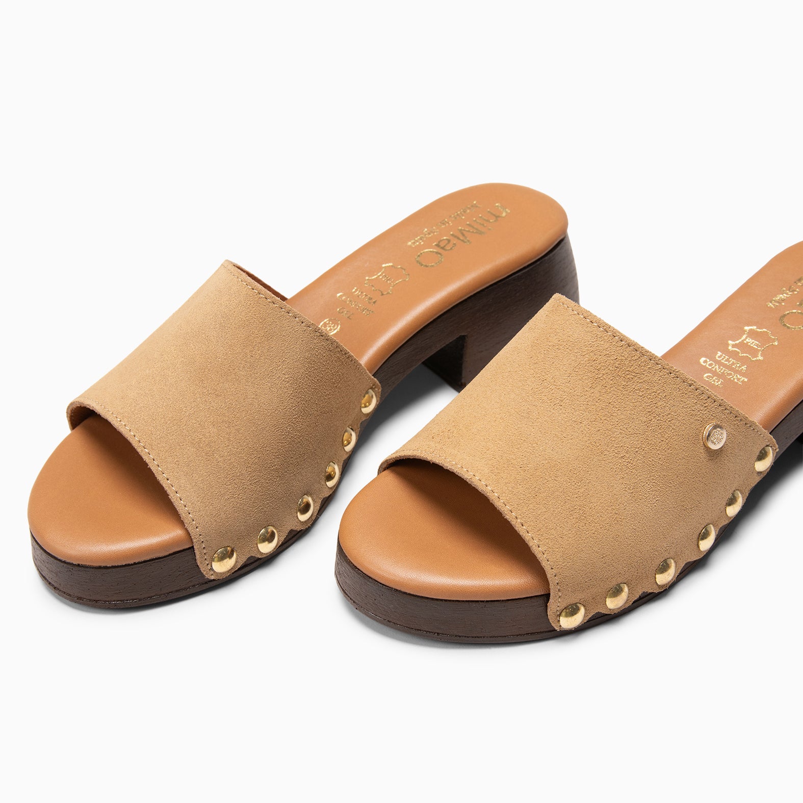 LEYA - Sabots ultra confort en daim BEIGE