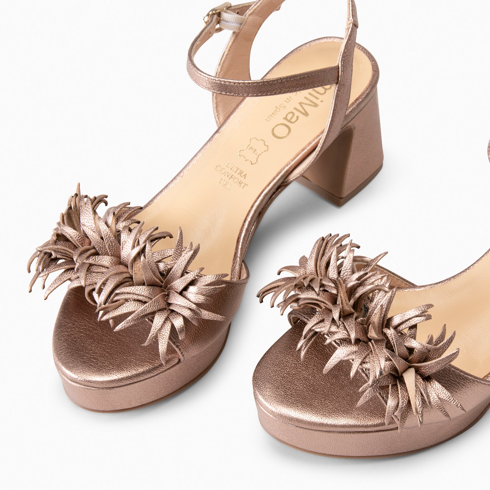 POMPÓN - Sandalias de tacón de vestir ROSE - miMaO ®