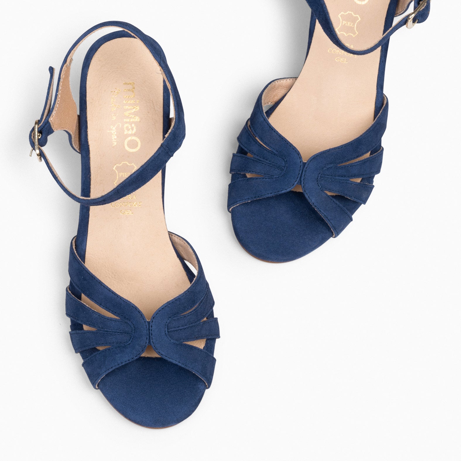 Sandalias tacon azul online electrico