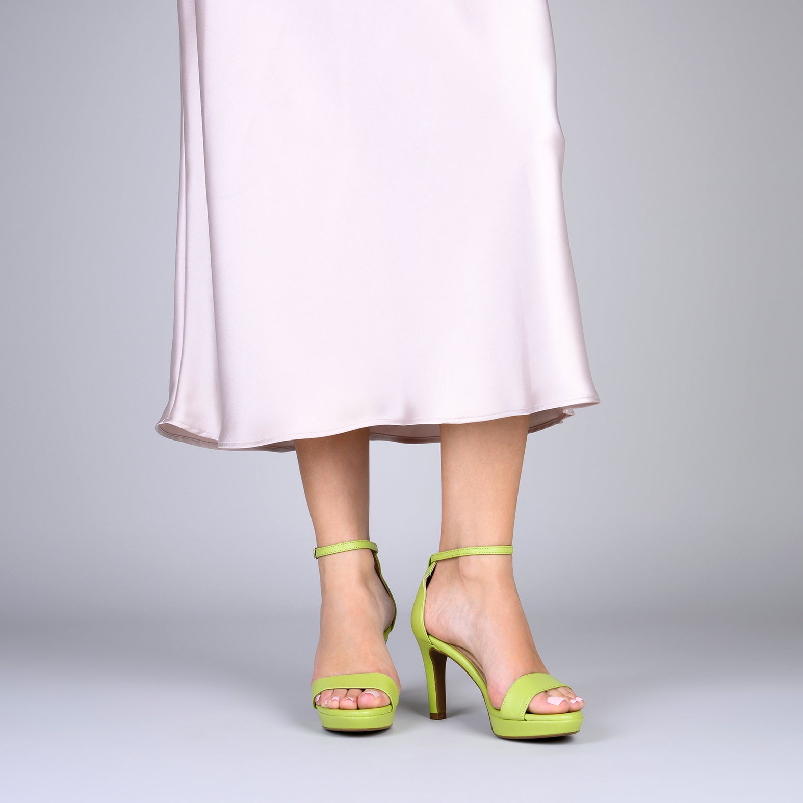 PARTY – GREEN high-heeled platform sandals