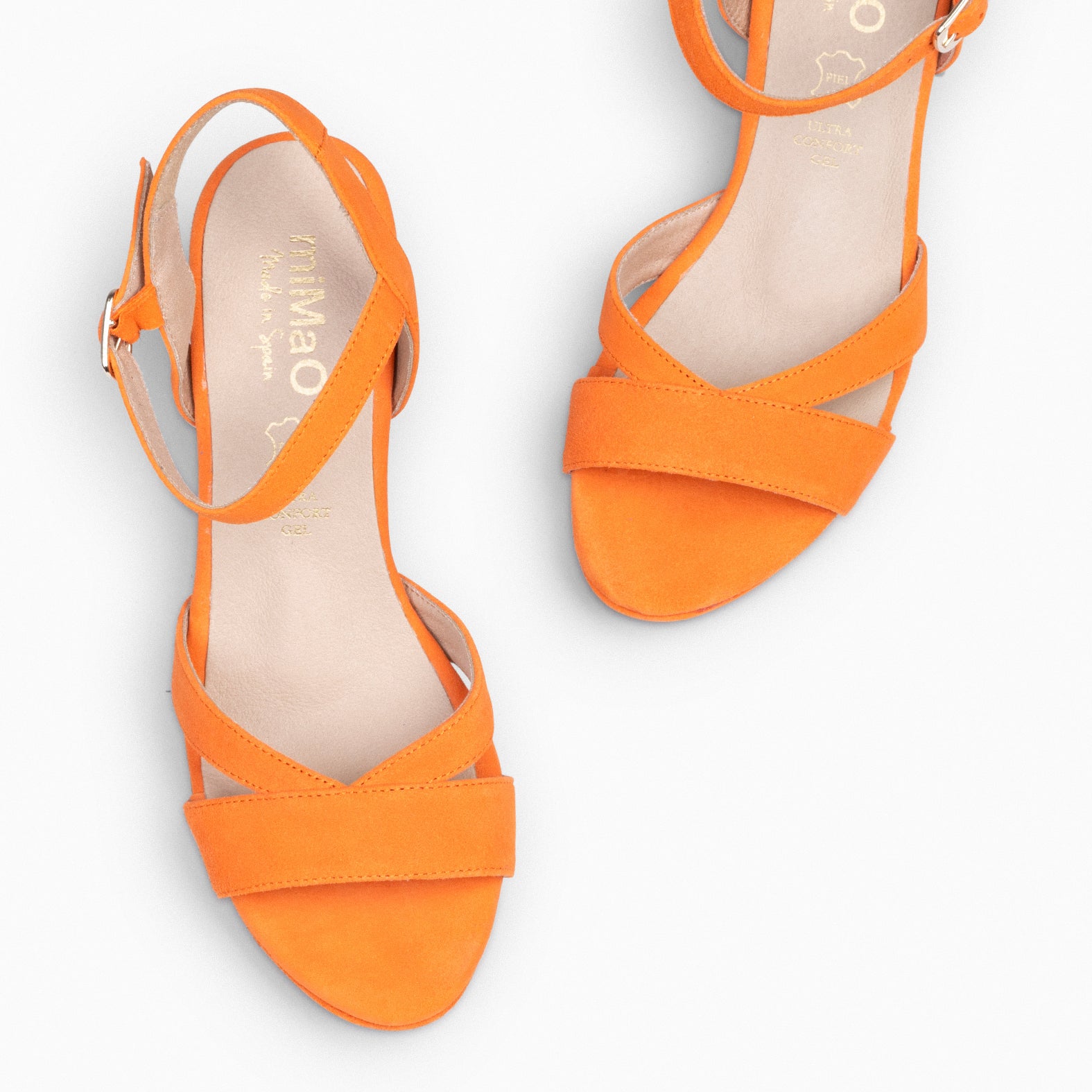 PARIS - Sandalias de fiesta con tacón alto y plataforma NARANJA - miMaO ®