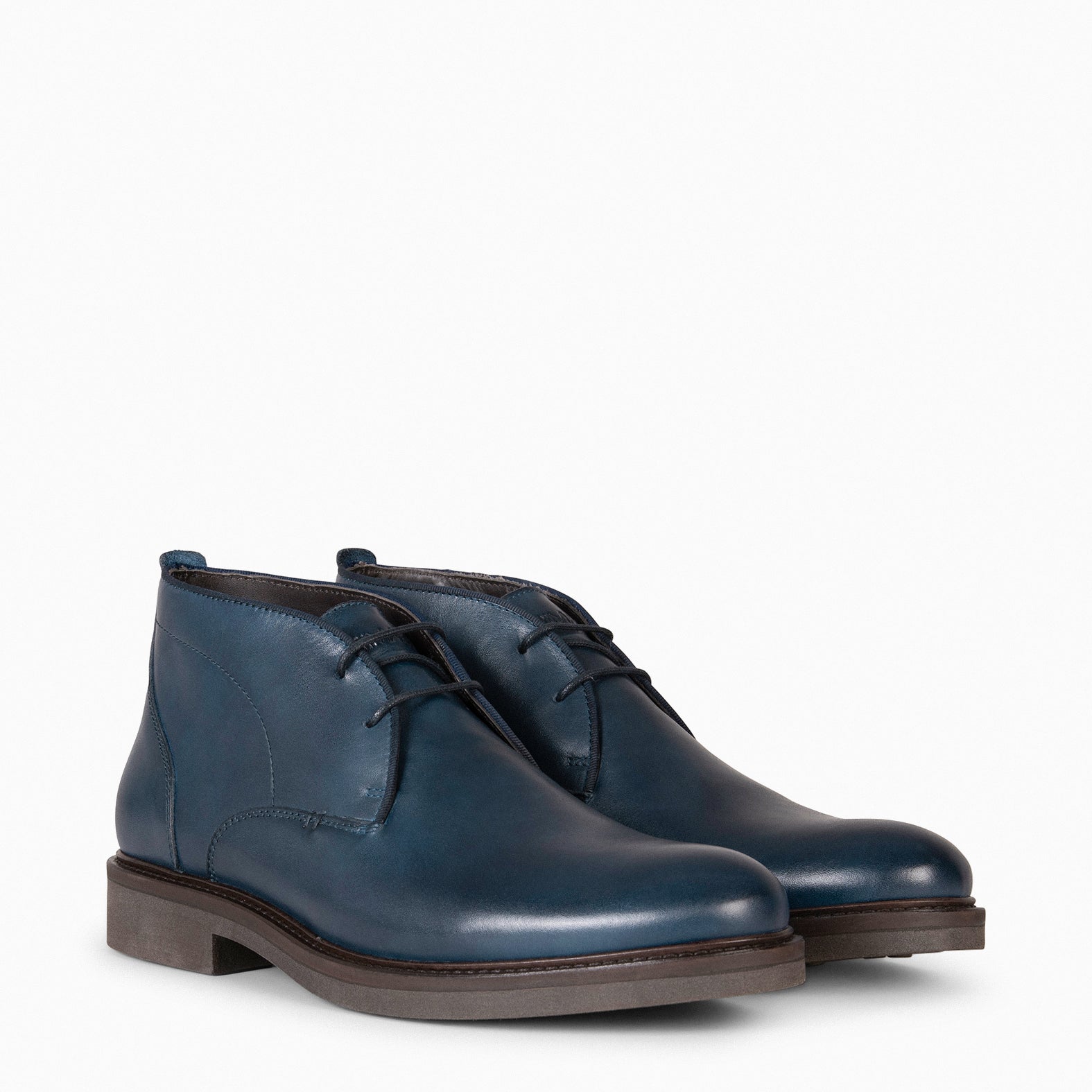 CERVANTES –  Chaussures à lacets en cuir BLEU MARINE pour homme