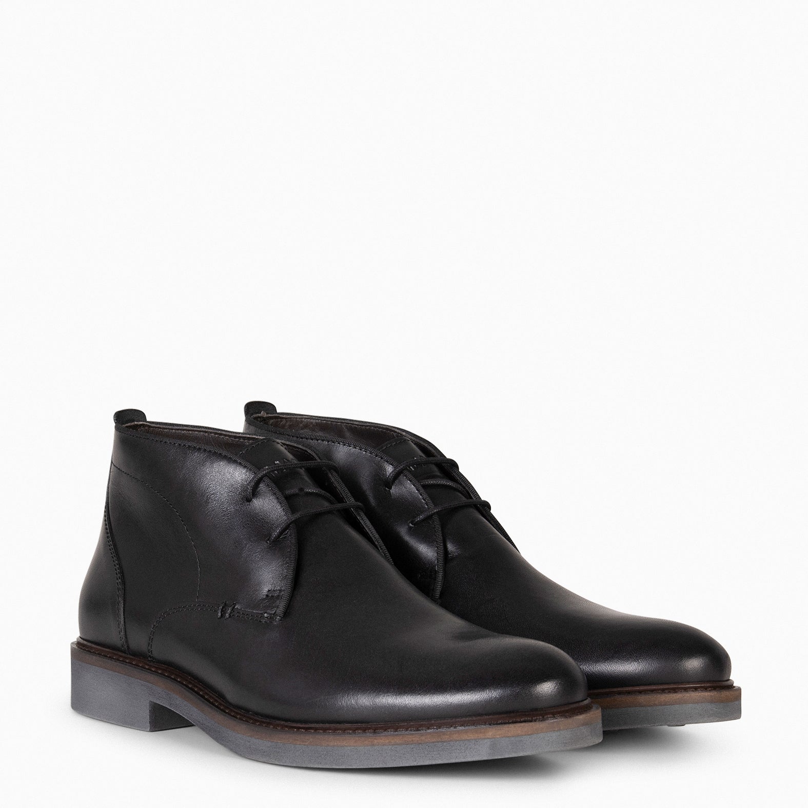 CERVANTES – BLACK Men's lace-up booties