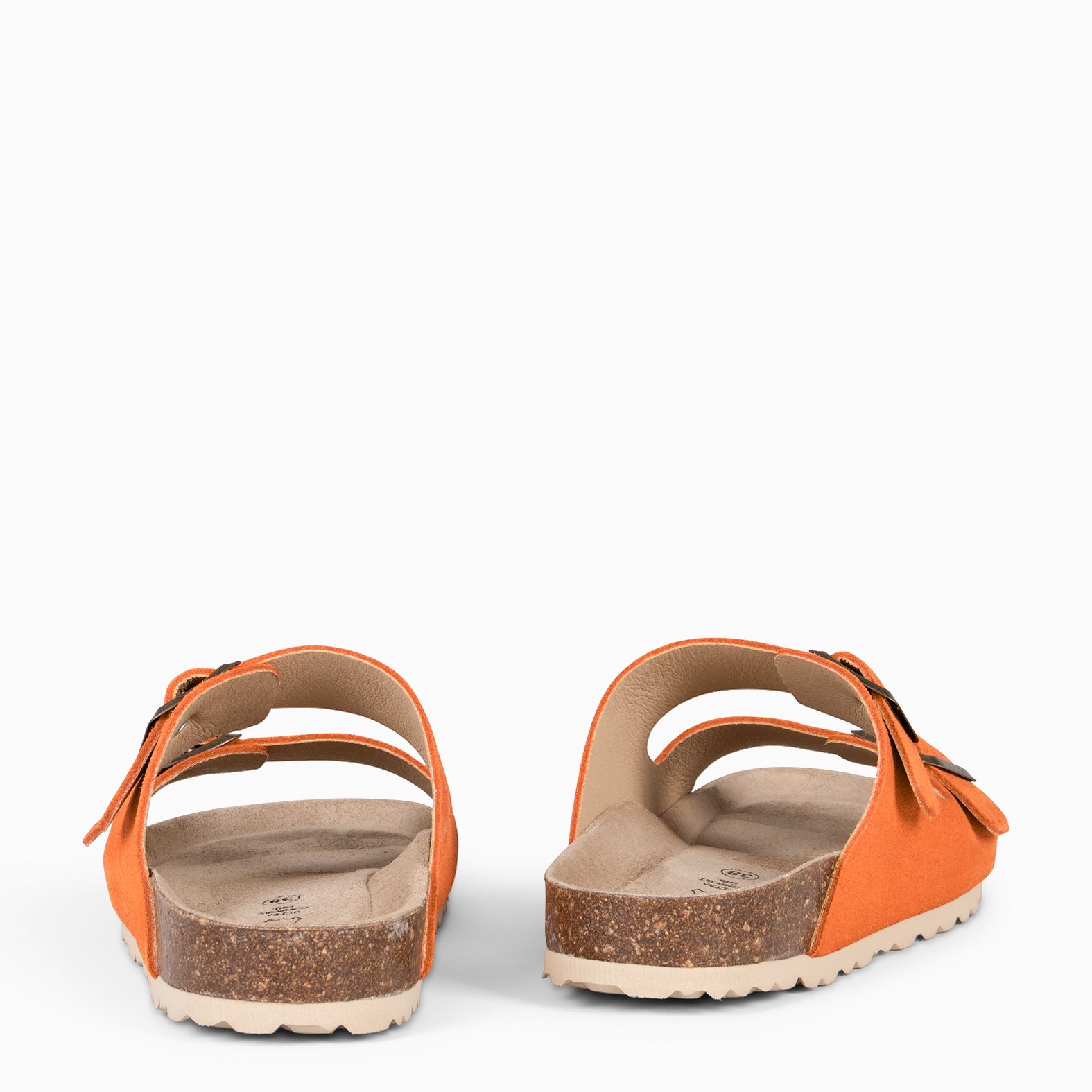 BORA - ORANGE Flat sandal with double buckle