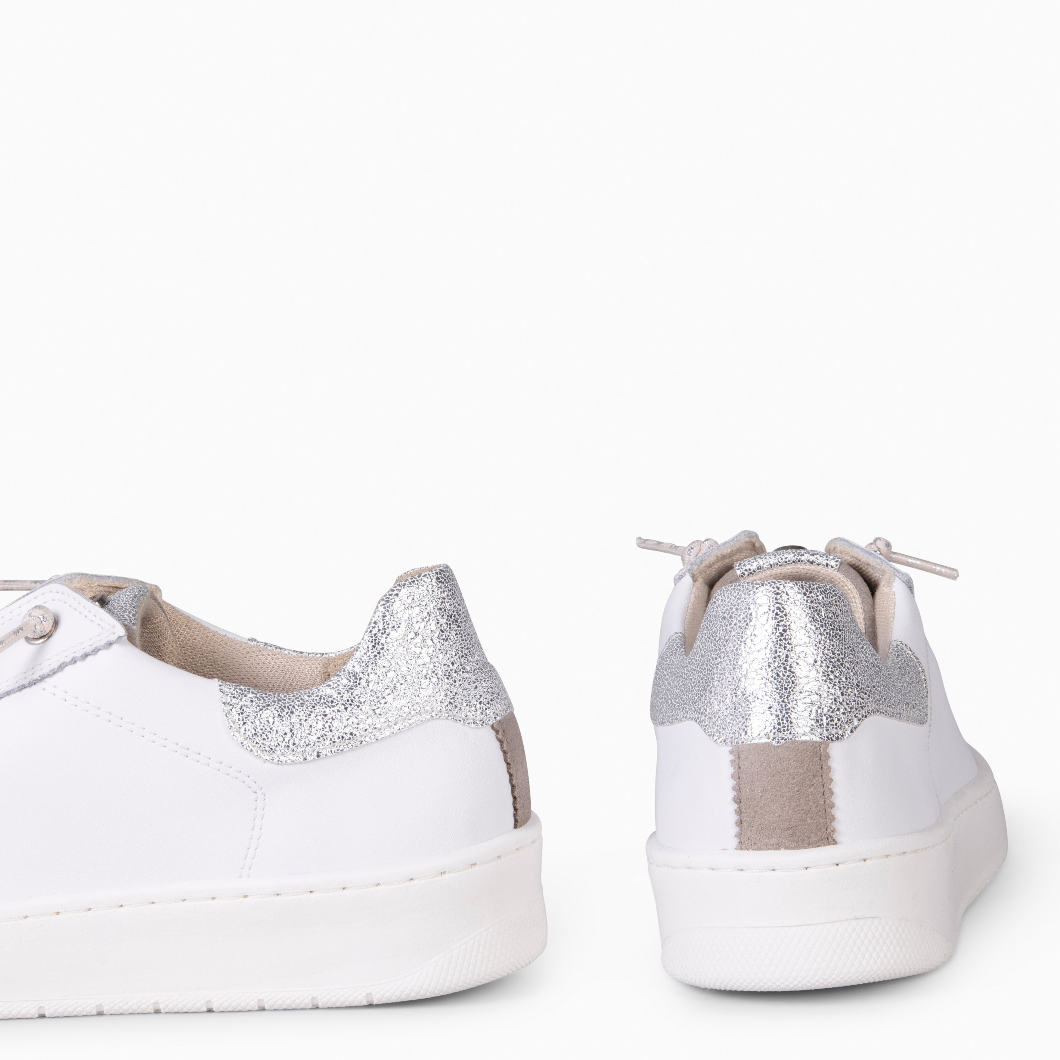 NANTES - Zapatillas Elegantes TAUPE BLANCO