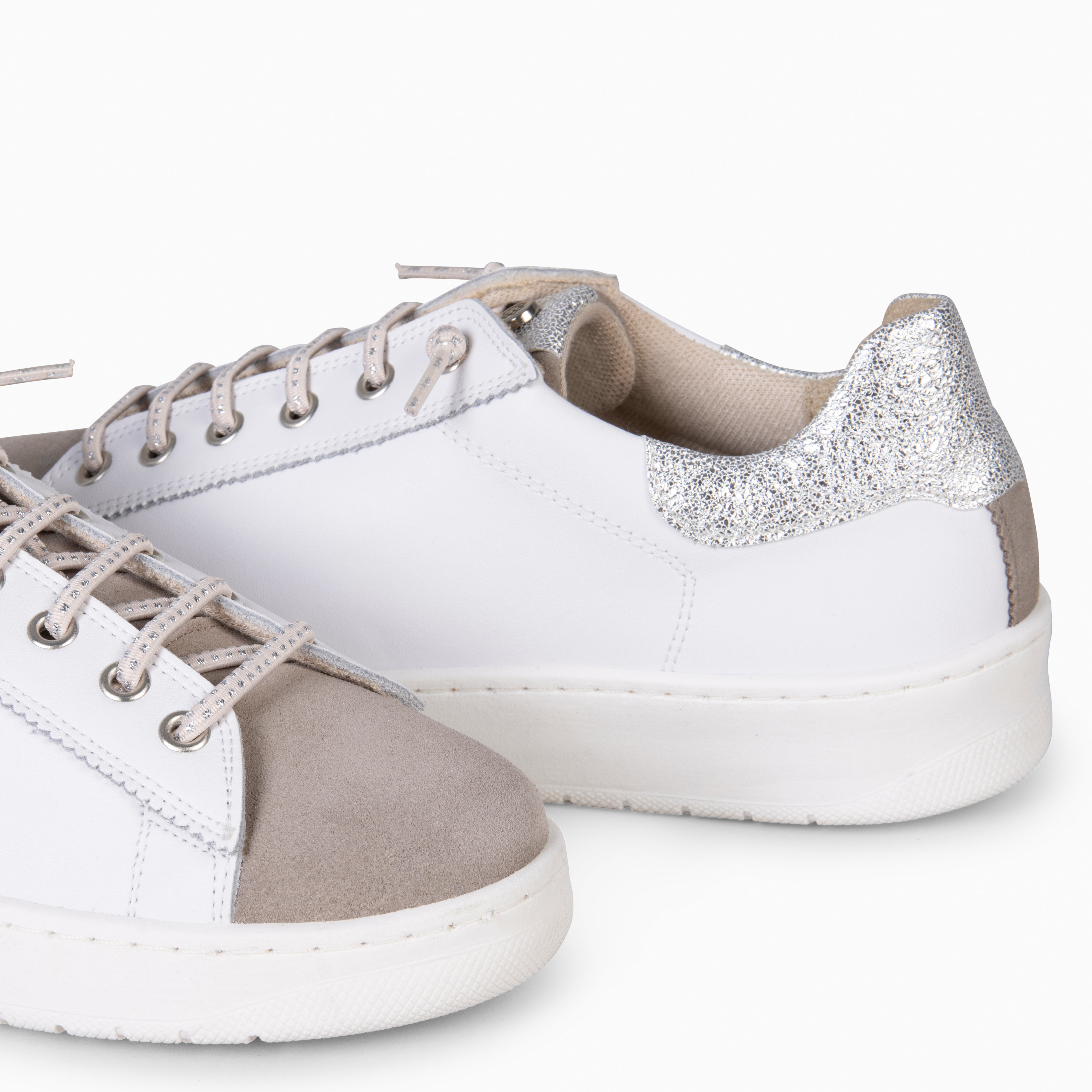 NANTES - Zapatillas Elegantes TAUPE BLANCO