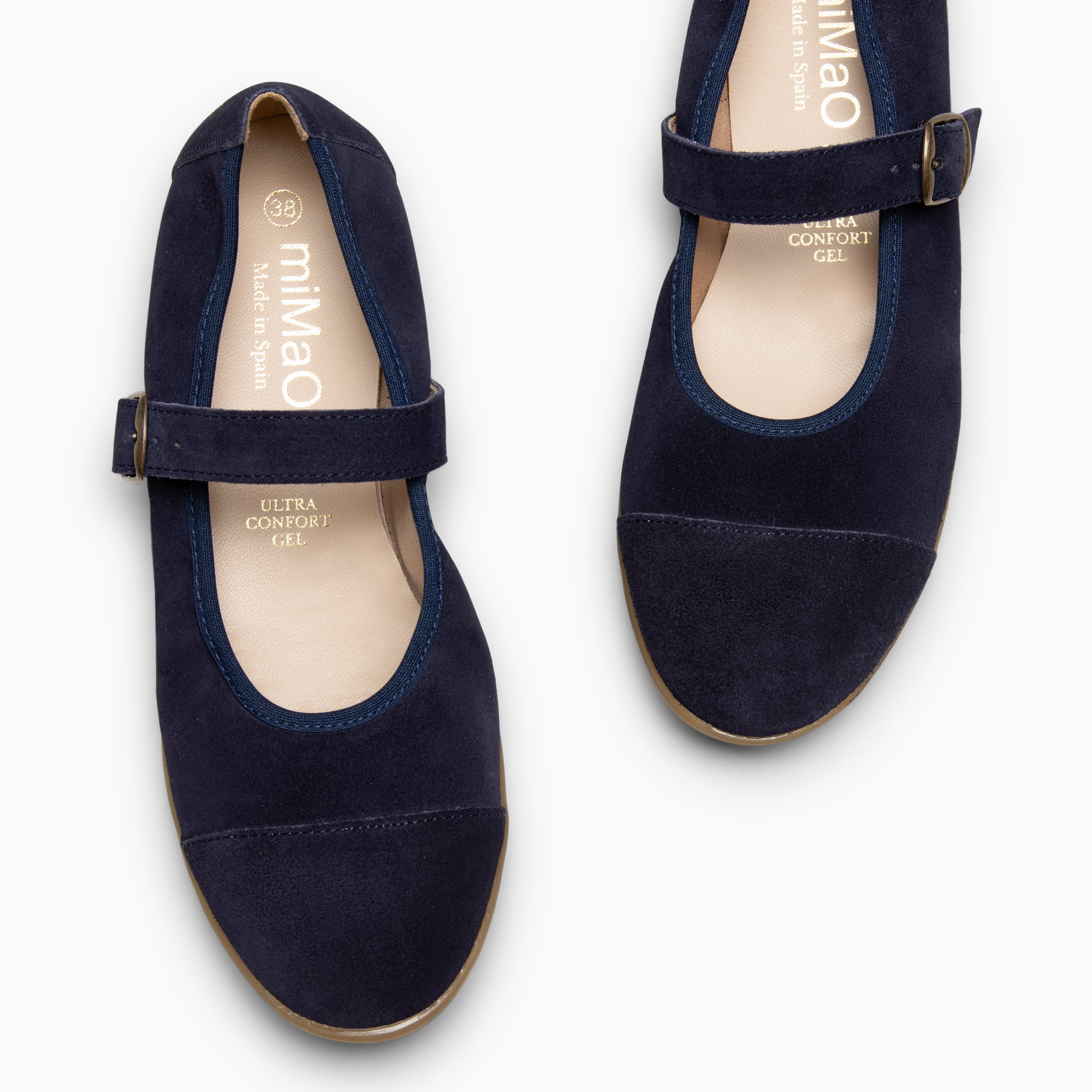 MICAELA - Chaussures à boucle en daim BLEU MARINE