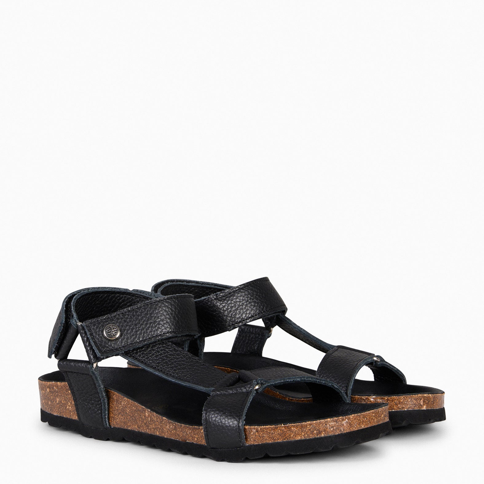 LAURA – BLACK Comfortable Flat sandals 
