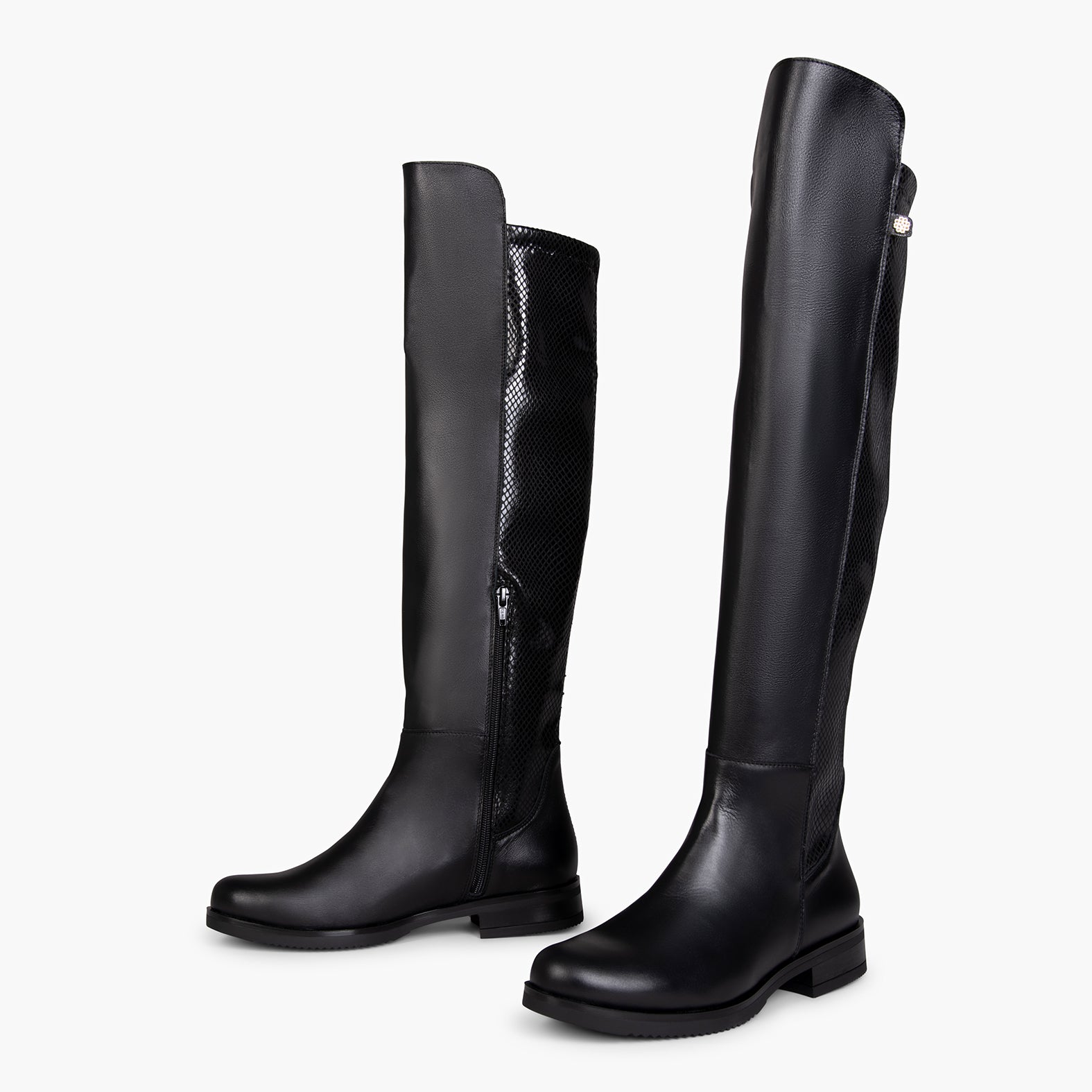 LIA - Bota alta de piel SERPIENTE