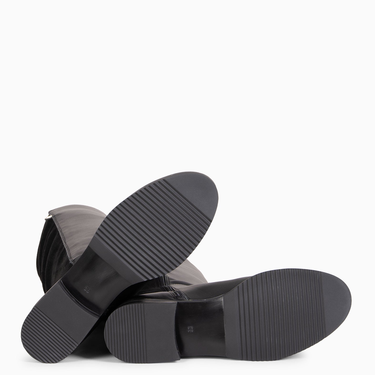 LIA - Bota alta de couro PRETO