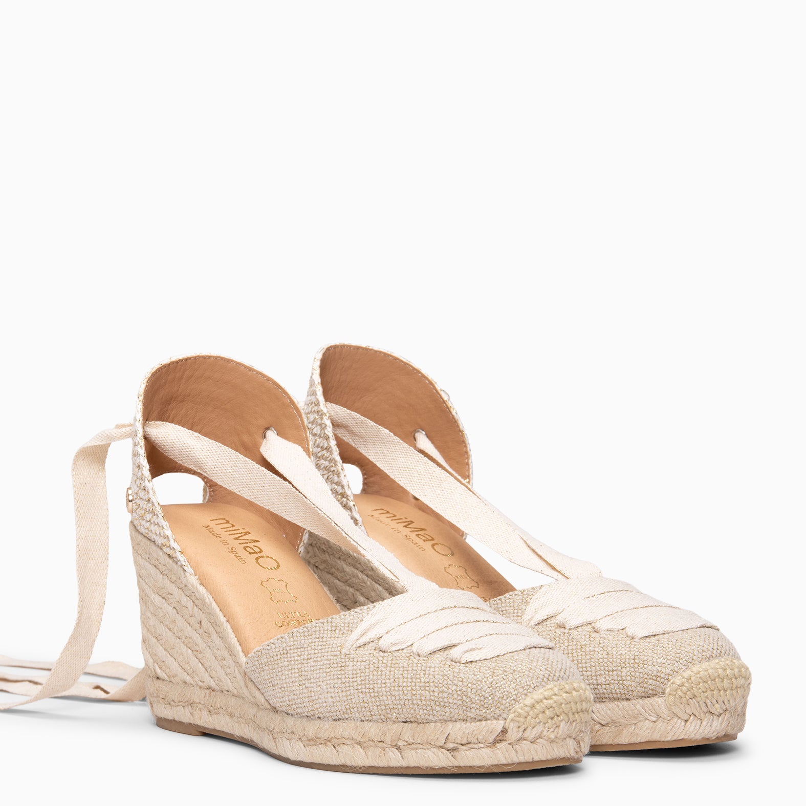 AYORA - GOLDEN Espadrille with ribbons