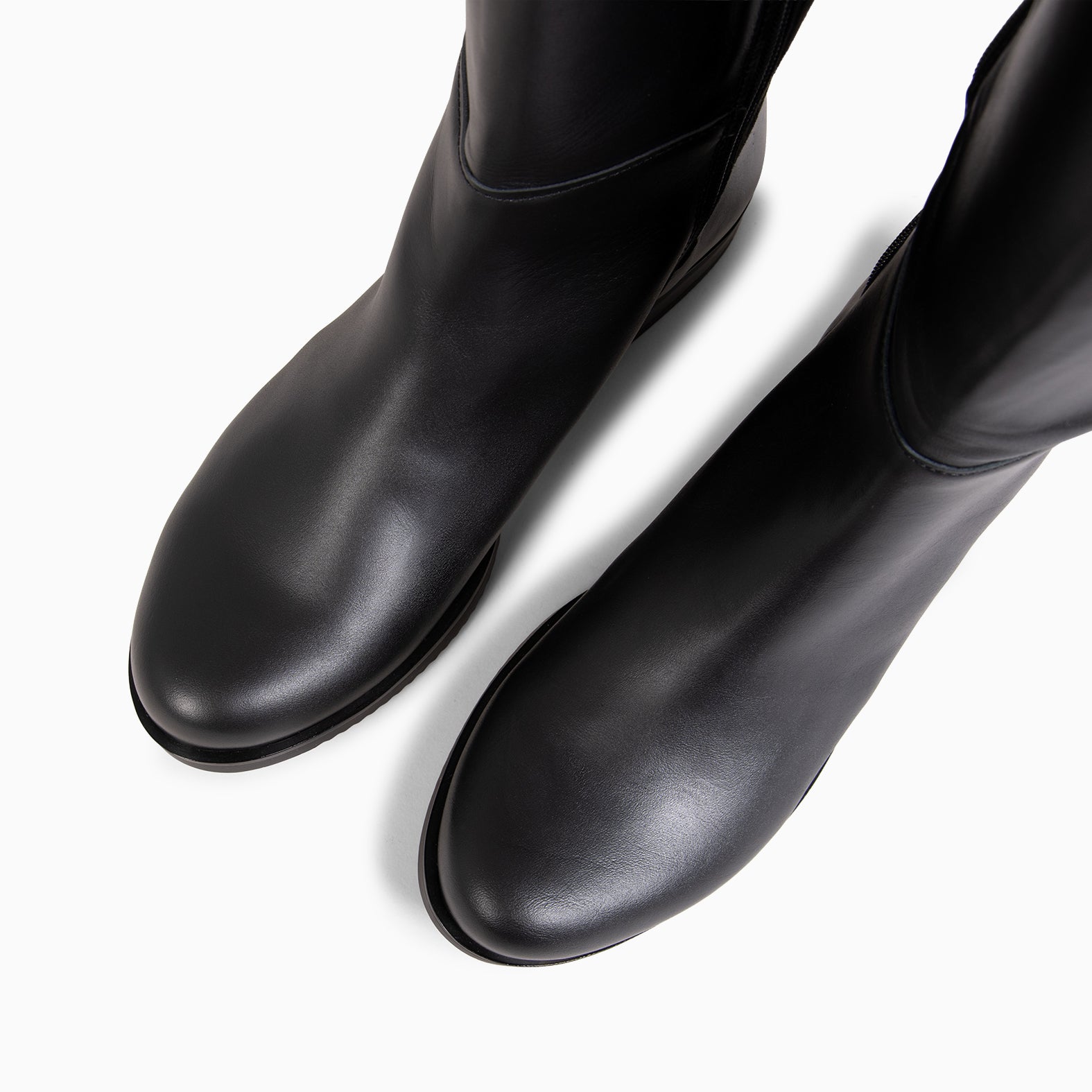 LIA - Bota alta de couro PRETO