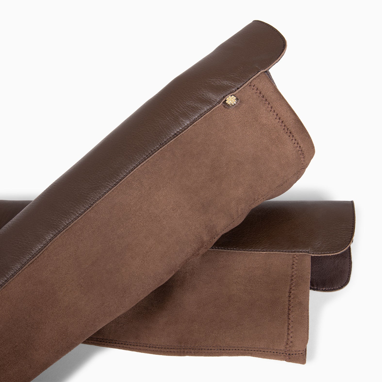 LIA - Bota alta de piel MARRON