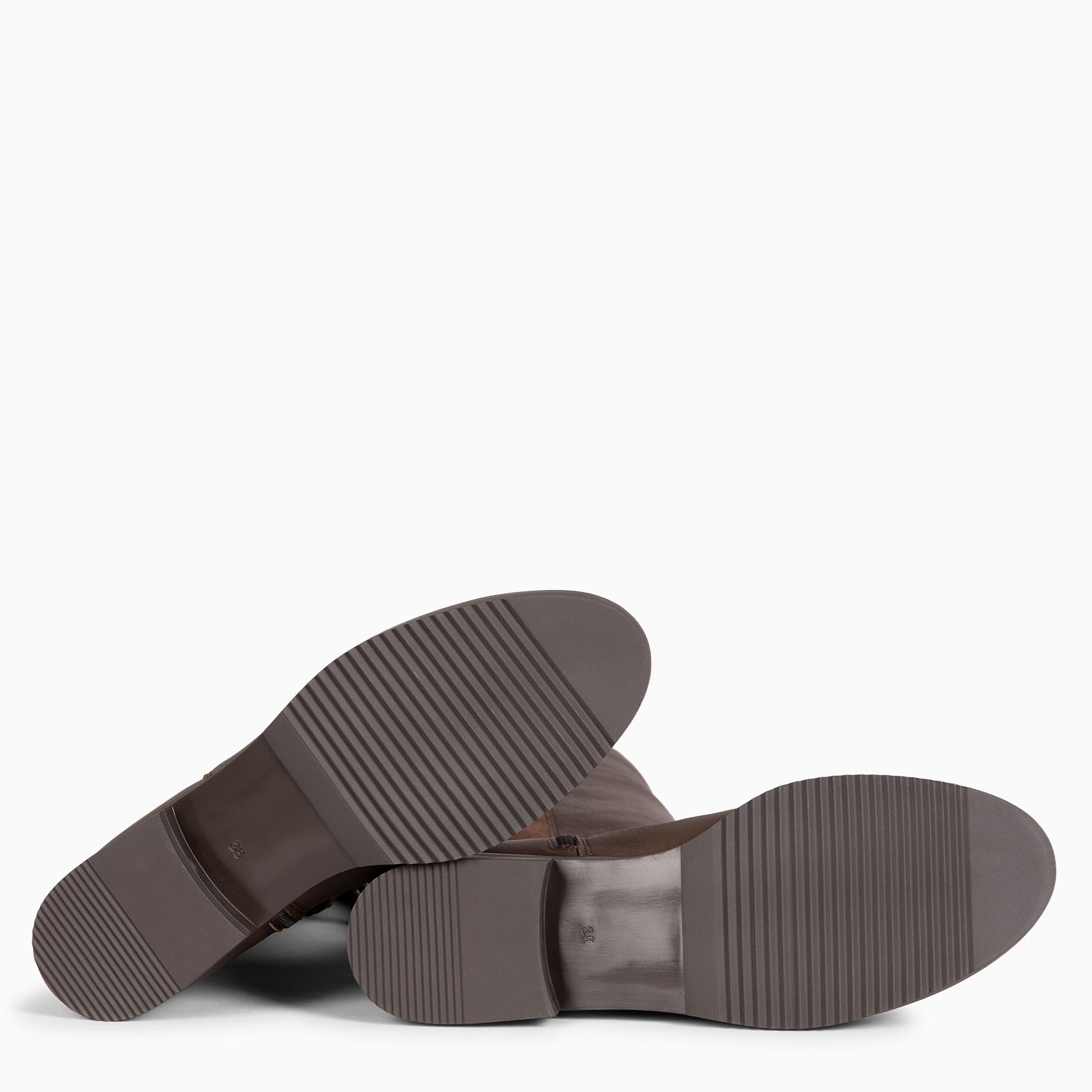 LIA - Bota alta de piel MARRON