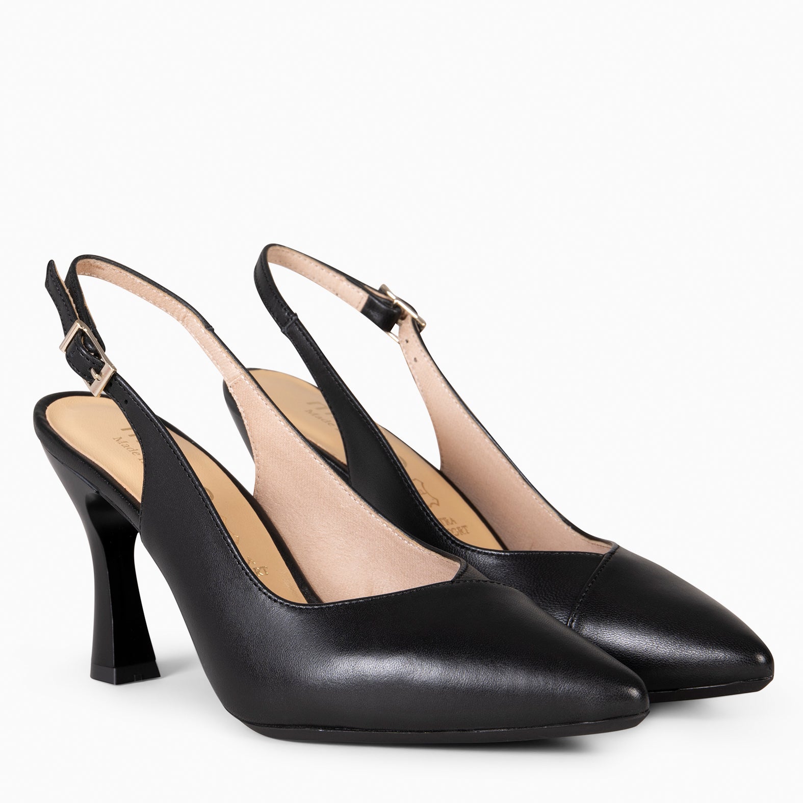 GLAM SLINGBACKS – Escarpins à talon slingbacks en cuir NOIR