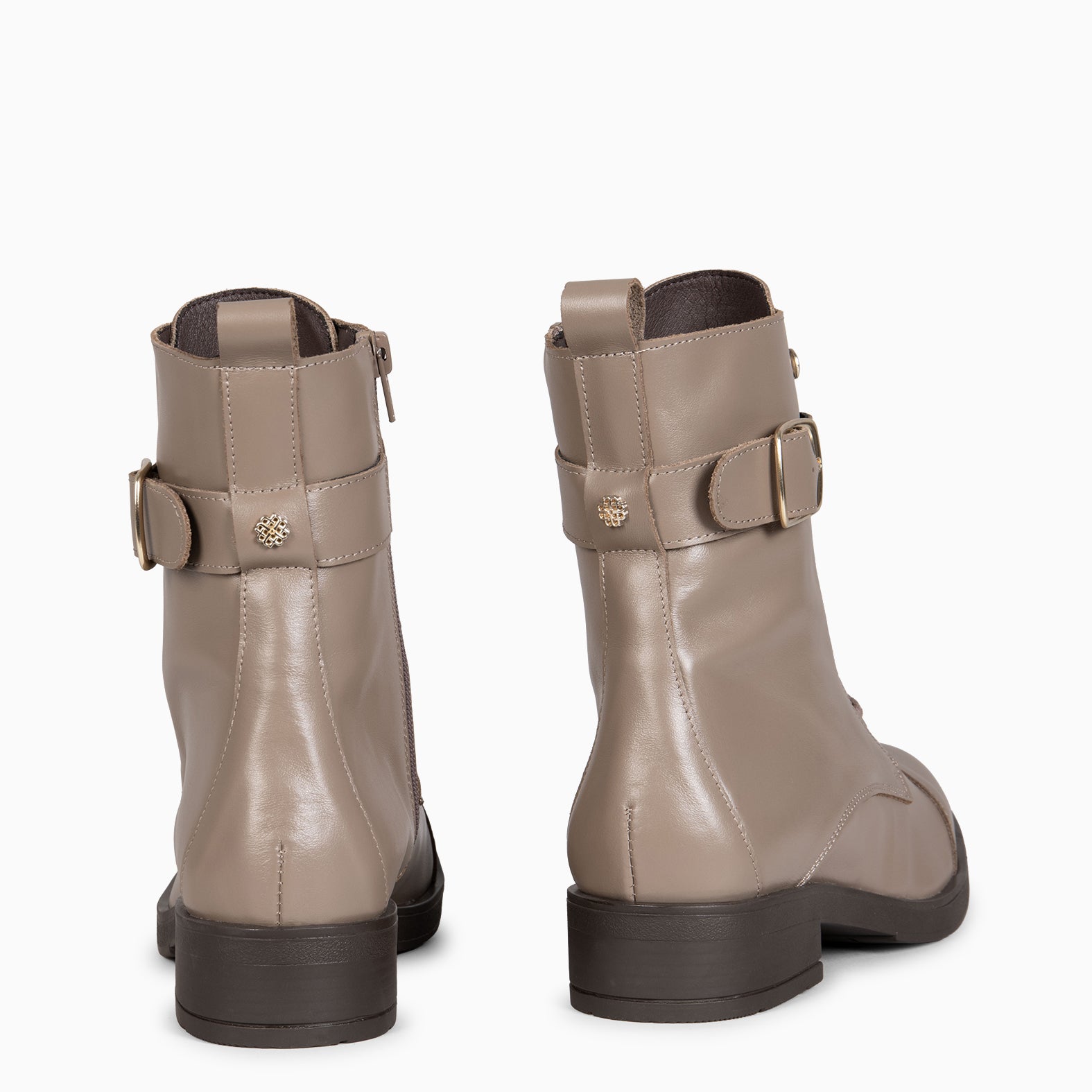 BELFAST - Bottines à lacets en cuir TAUPE