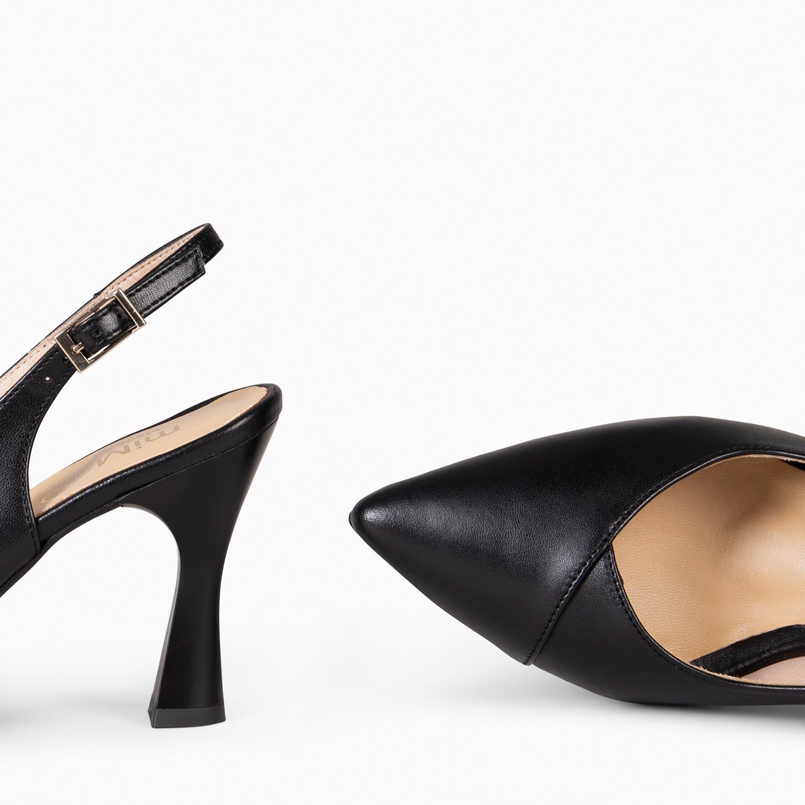 GLAM SLINGBACKS – Escarpins à talon slingbacks en cuir NOIR