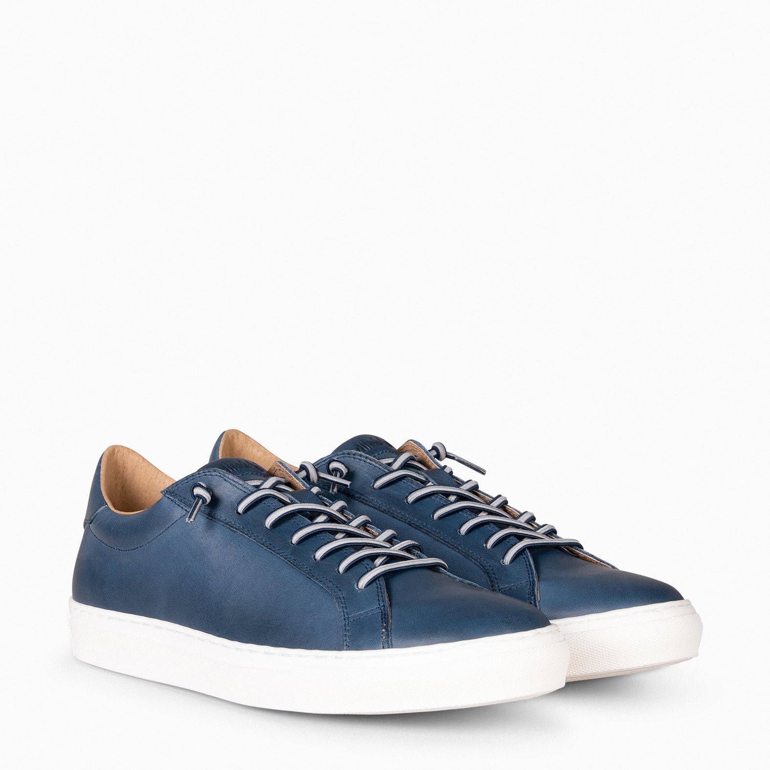 PELAYO – Sneakers en cuir BLEU MARINE pour homme