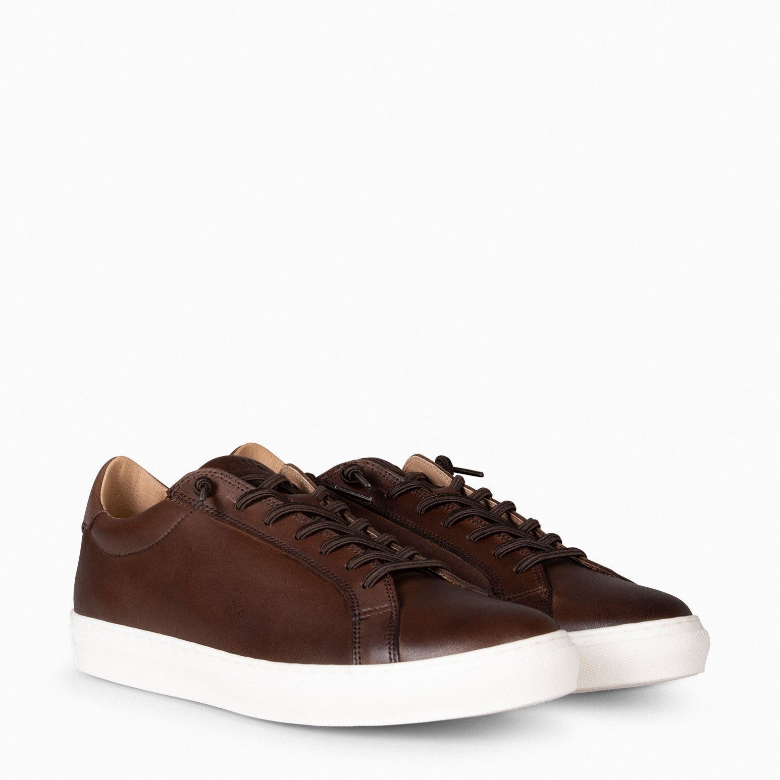 PELAYO – Sneakers en cuir MARRON pour homme