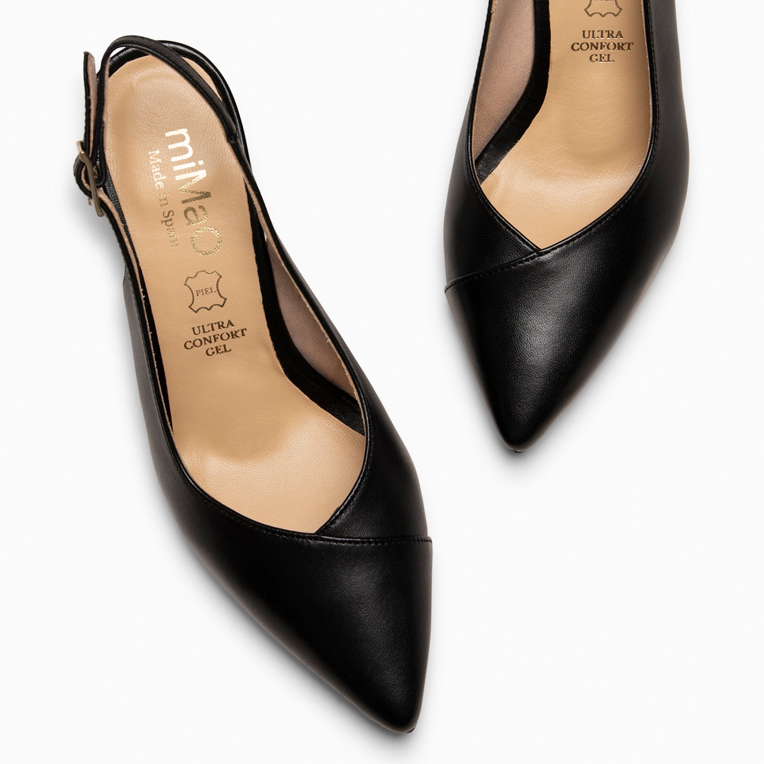 GLAM SLINGBACKS – Escarpins à talon slingbacks en cuir NOIR