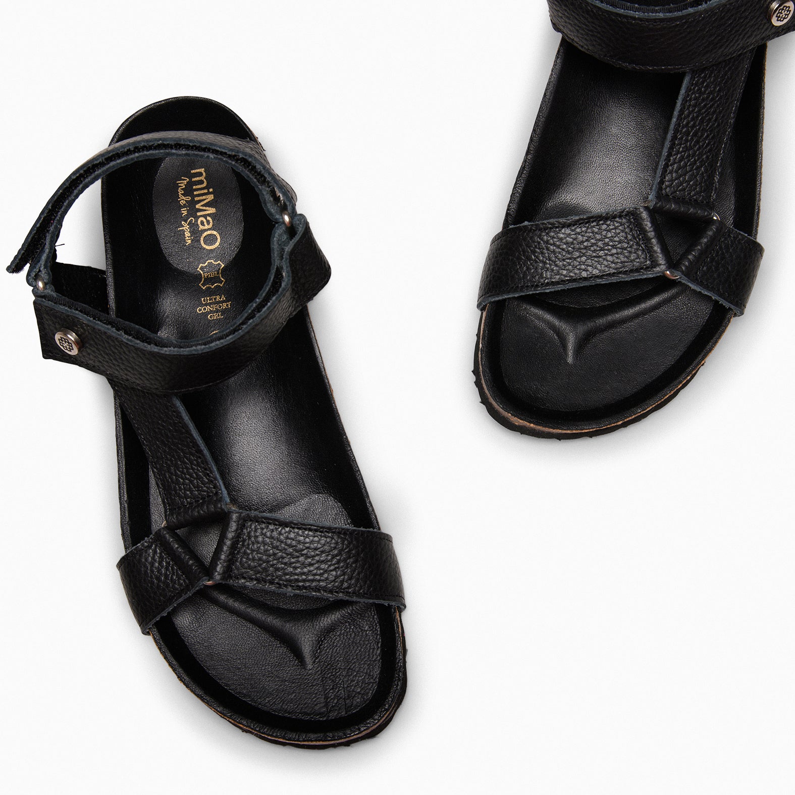 LAURA – BLACK Comfortable Flat sandals 