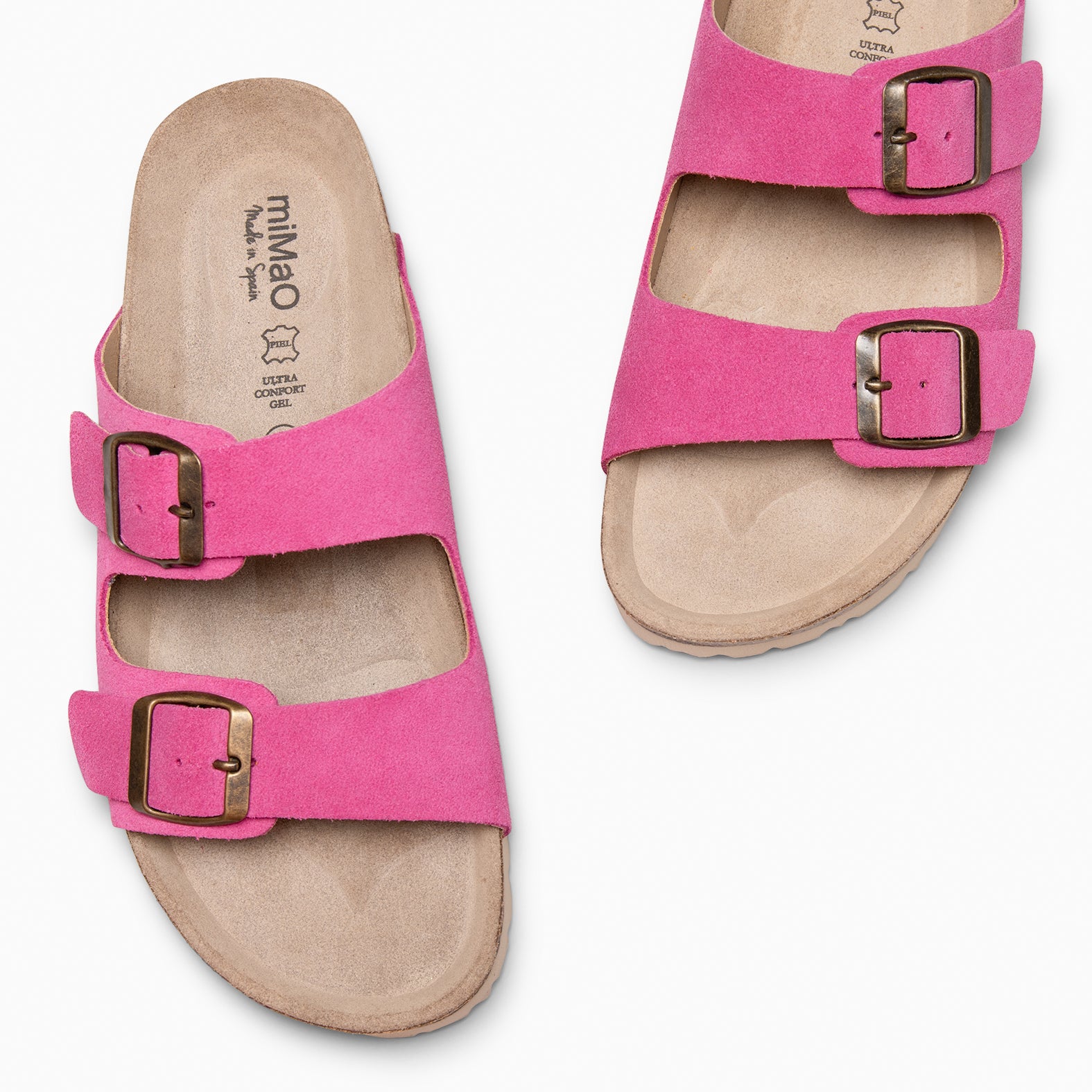 BORA - FUCSIA Flat sandal with double buckle