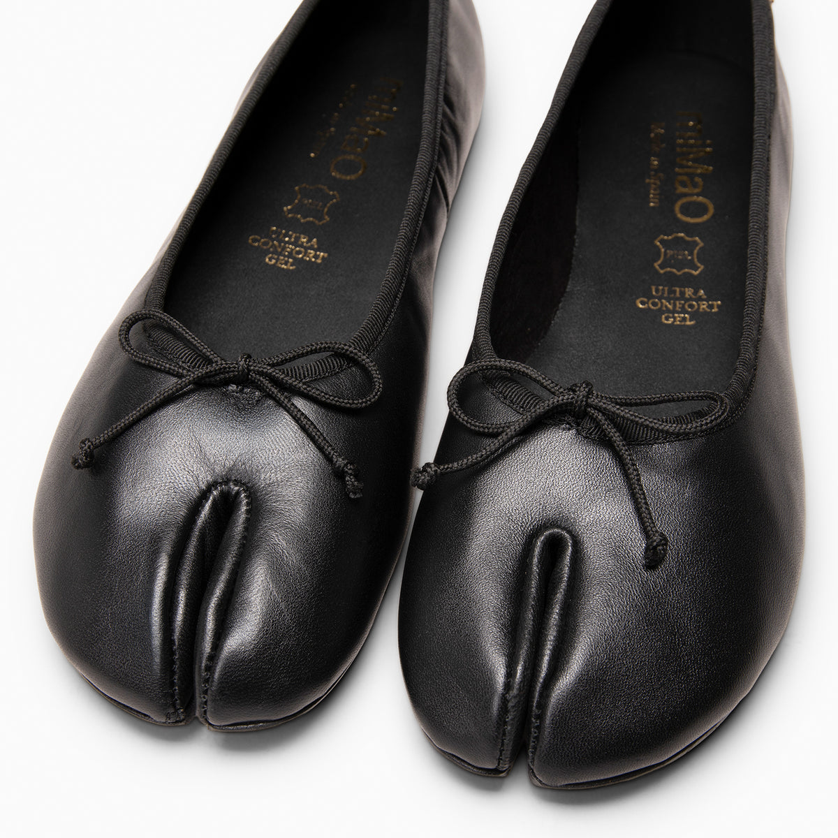 AMAYA - Bailarinas Tabi de piel NEGRO