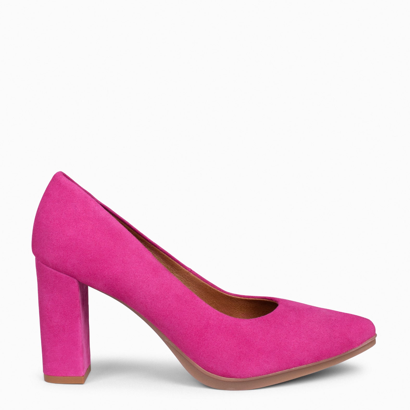 URBAN – Zapatos de tacón alto en ante FUCSIA