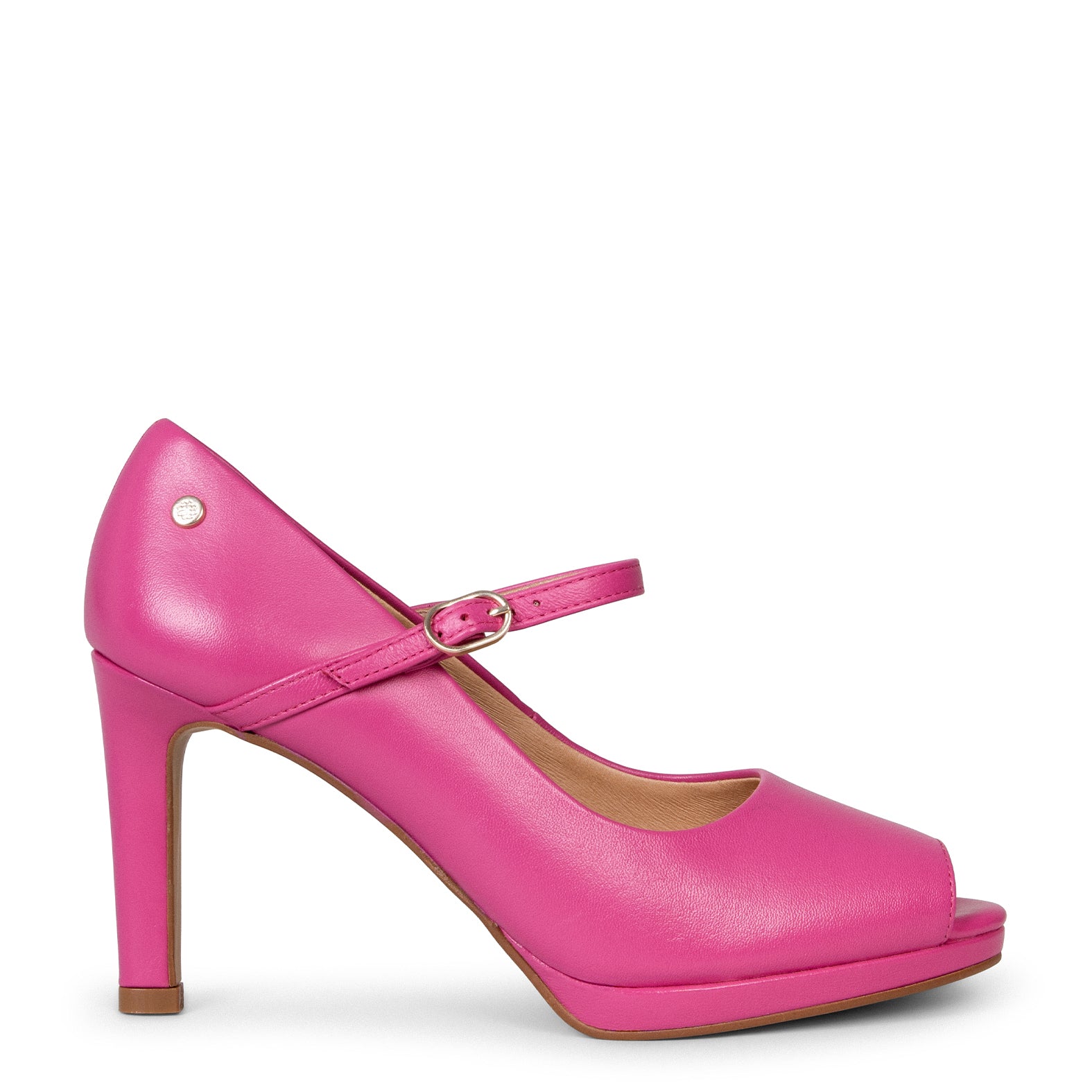 Sapato peep toe sales rosa