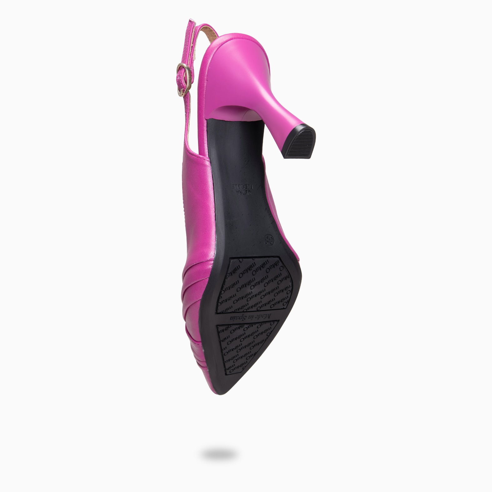 CARLA - Slingbacks à talon en cuir FUCHSIA