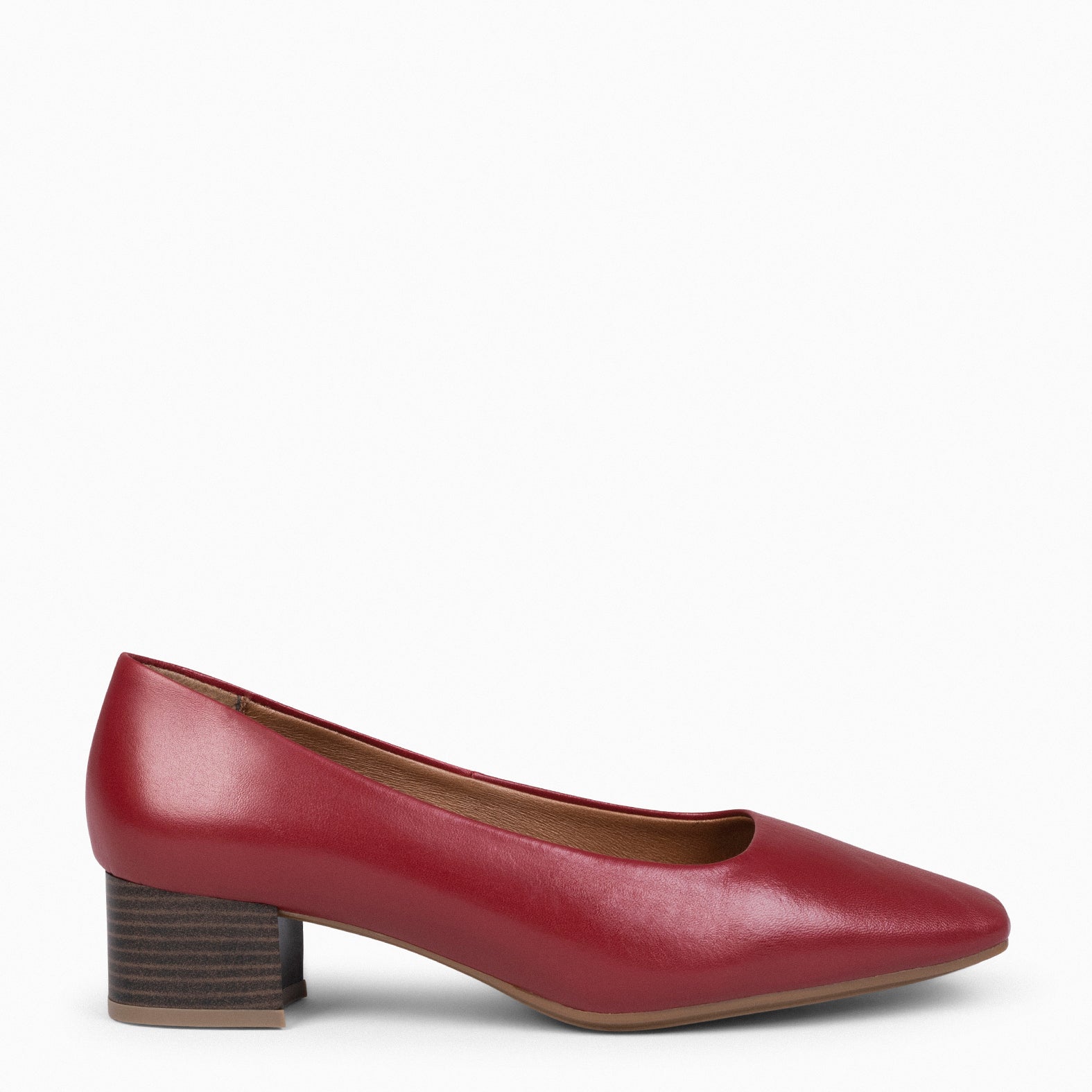 URBAN LADY – BURGUNDY Low heel nappa shoes 