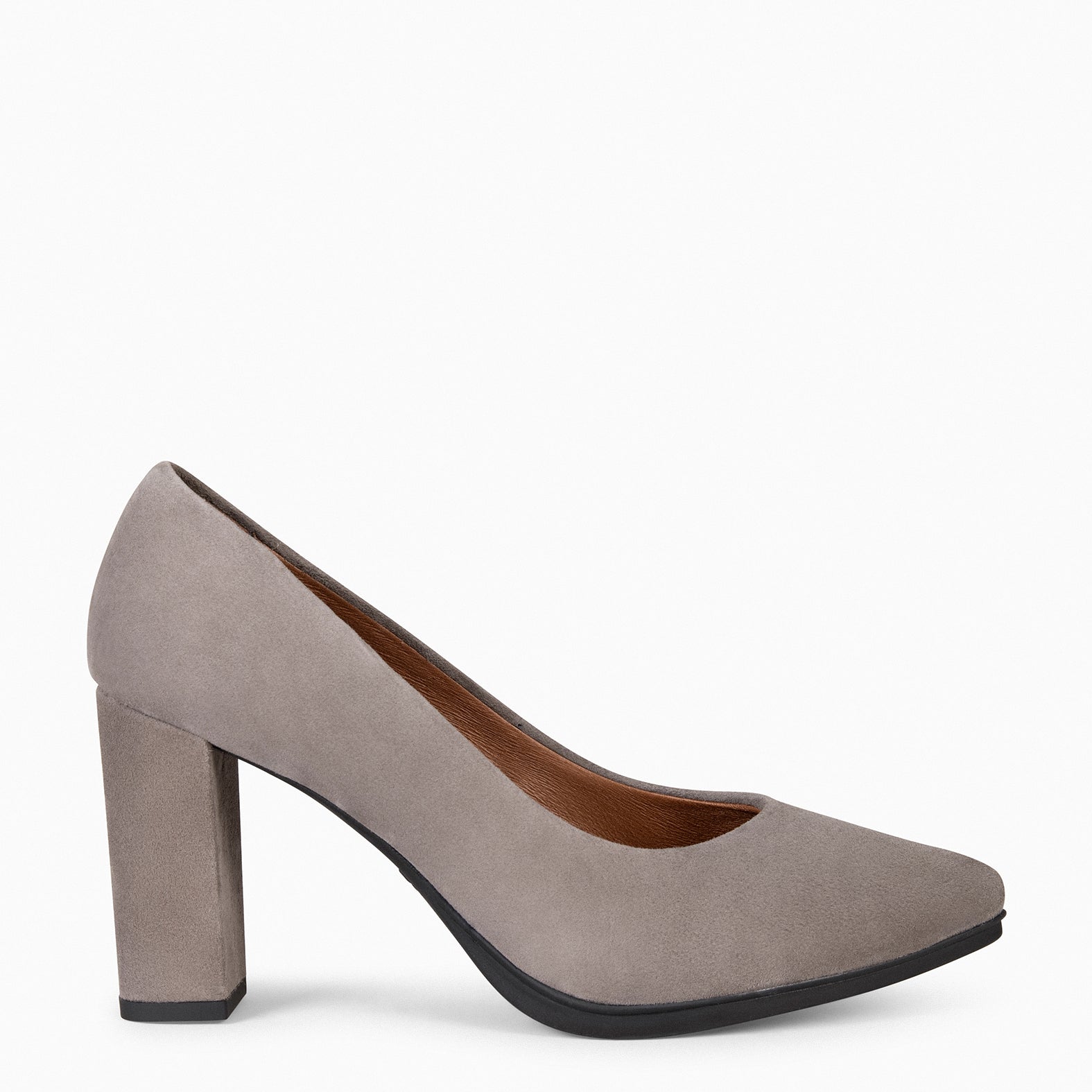 URBAN – GREY suede high-heeled shoes