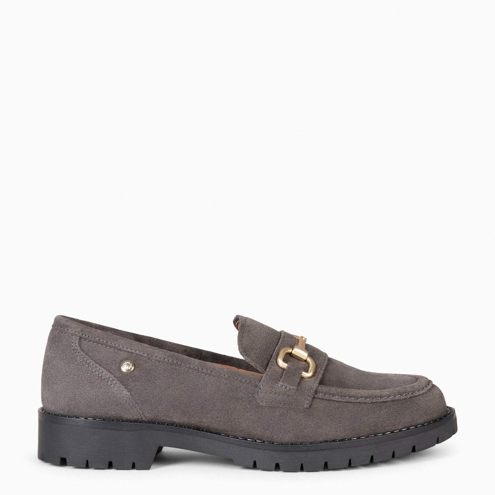 TREVILLA – GREY MOCCASIN WITH TRACK SOLE