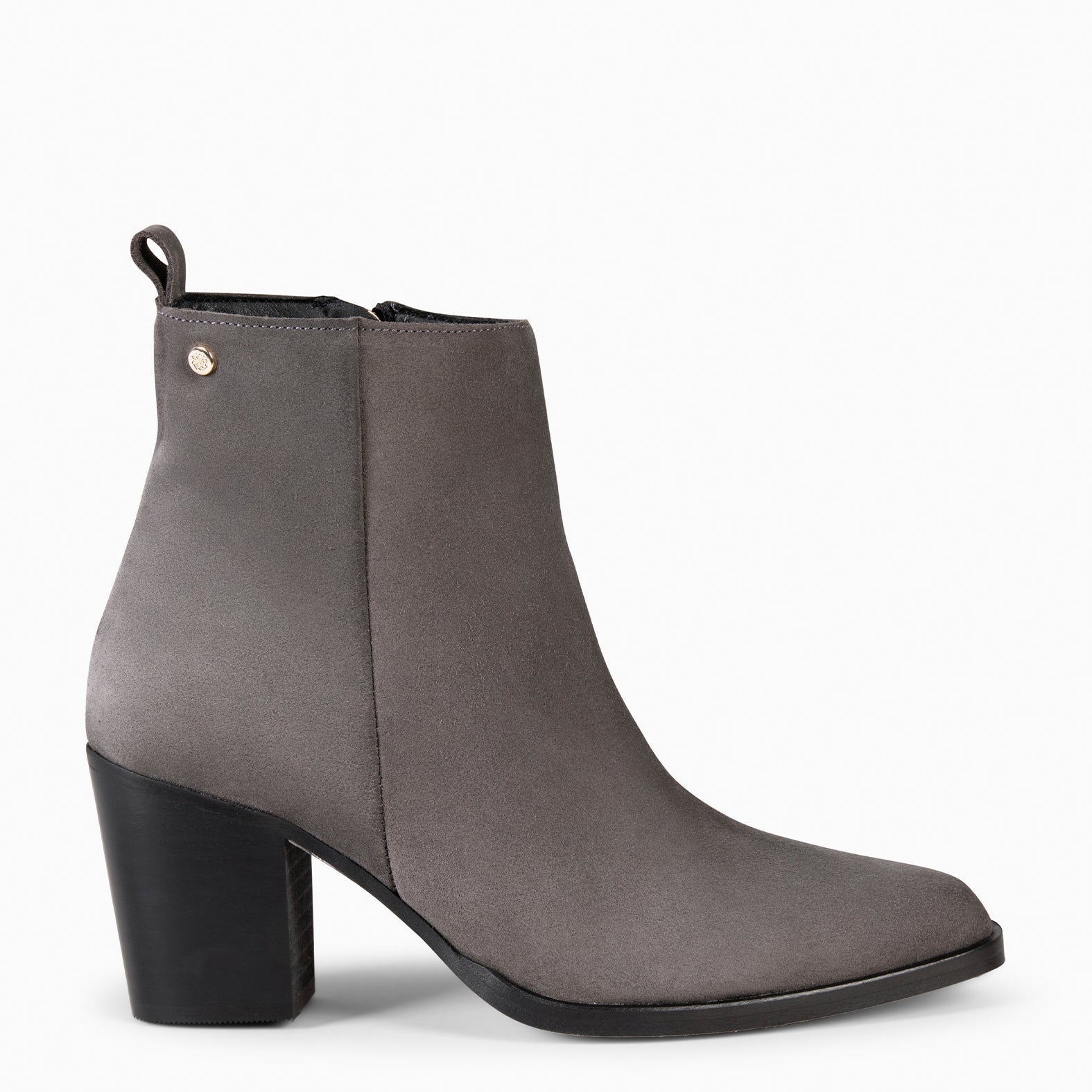 OLSEN – GREY Booties with wide heel