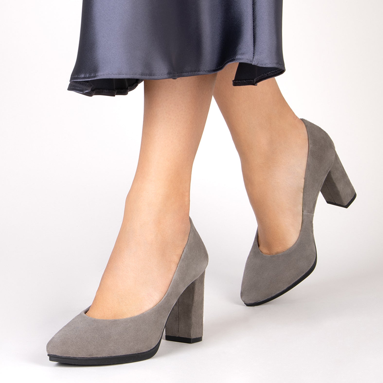 URBAN - Zapatos de tacón alto de ante GRIS