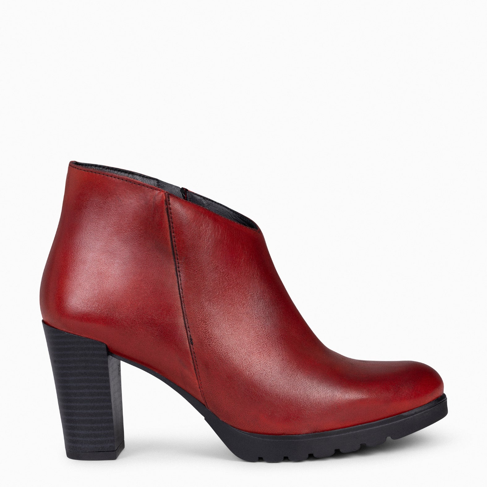 CLASSIC - BURGUNDY Women's Ankle Boots with heel