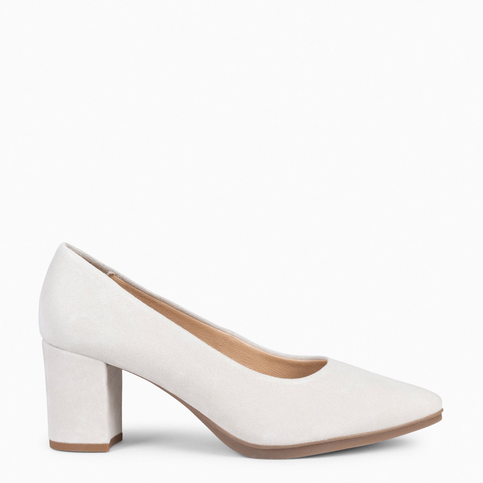 URBAN S – WHITE Suede Mid-Heeled Shoes 