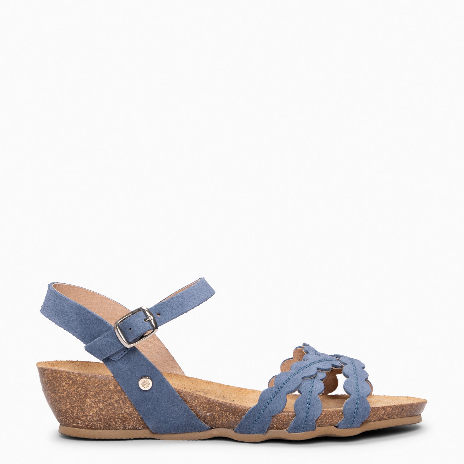 MALTA - Sandales à talon compensé en liège JEANS