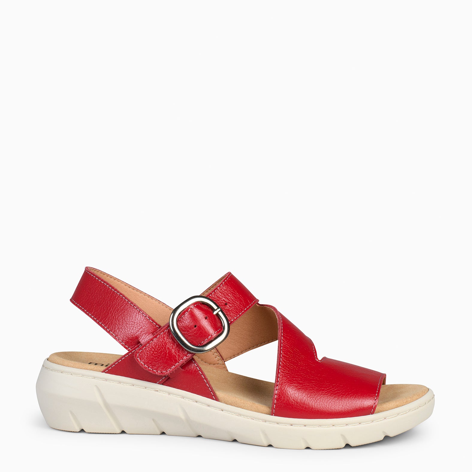 NATURA – RED sandals with removable insole