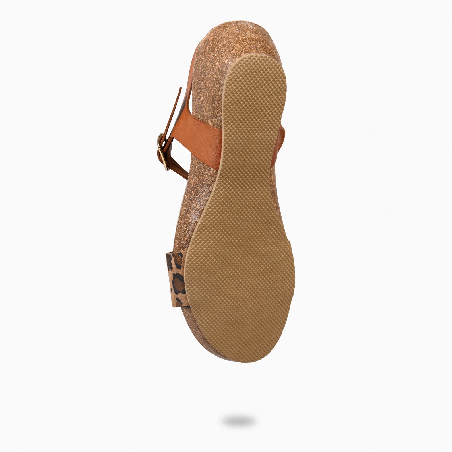OAK - LEOPARD BIO Suede wedge sandals 