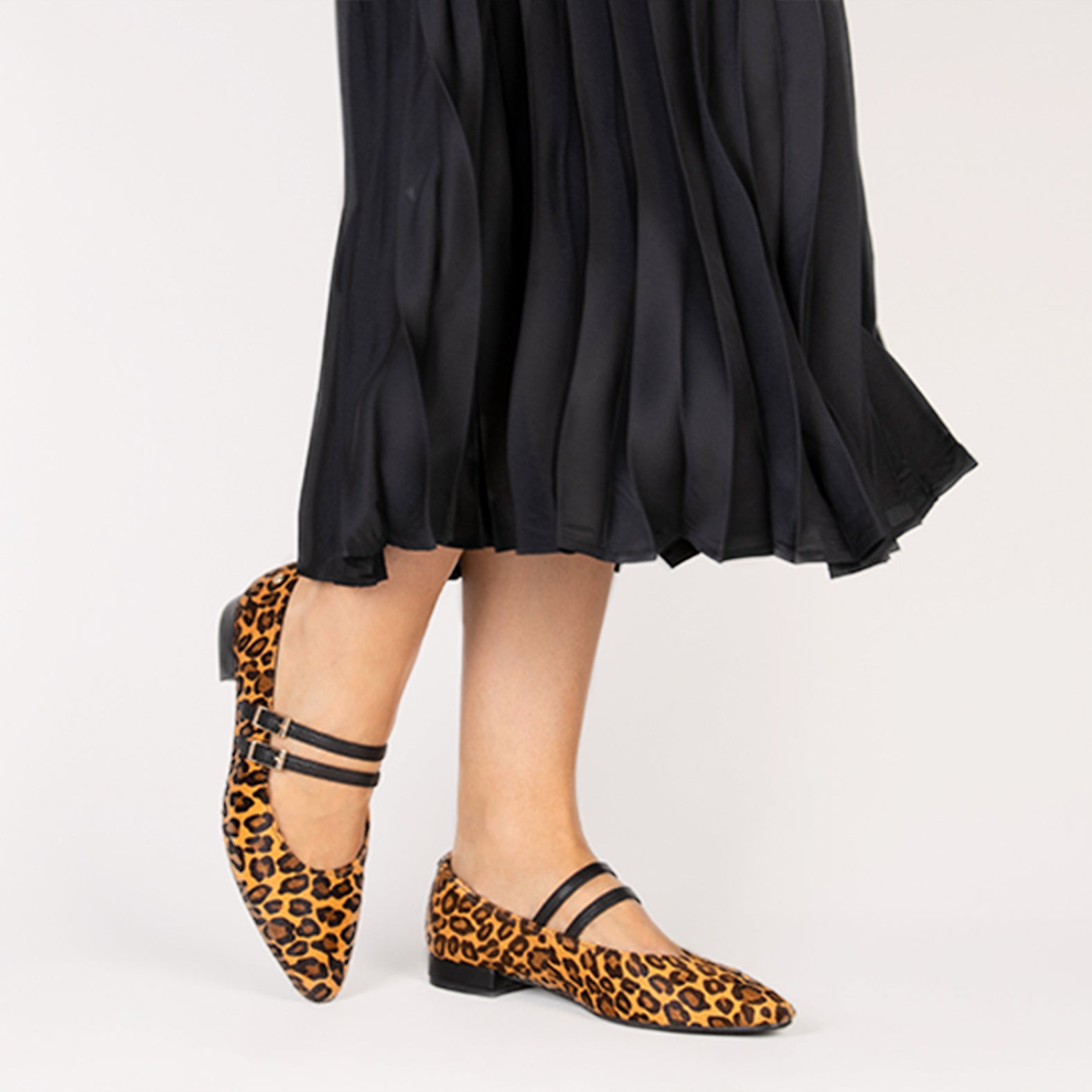 NALA – LEOPARD Low-heeled Mary-Janes