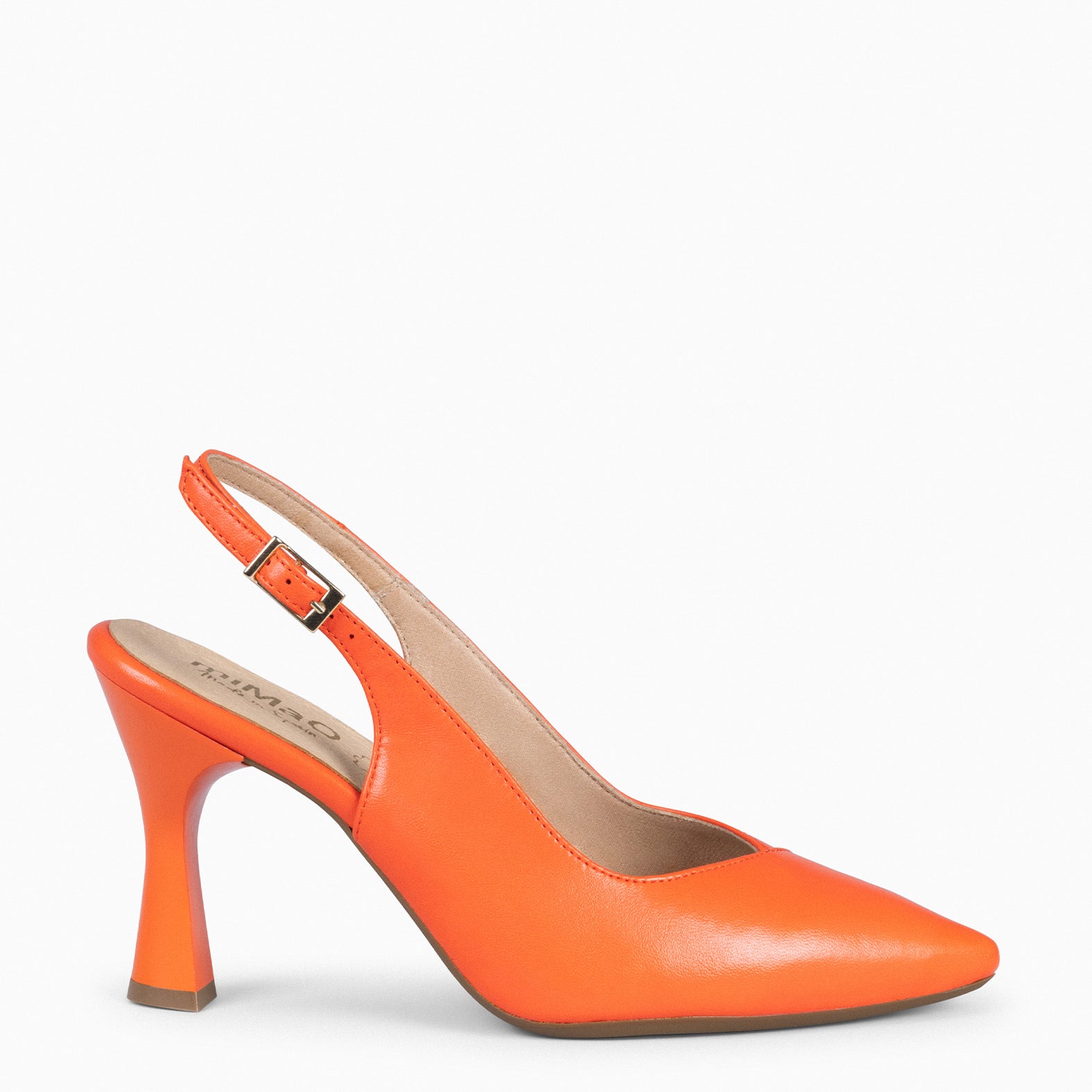 GLAM SLINGBACKS – Escarpins à talon slingbacks en cuir ORANGE