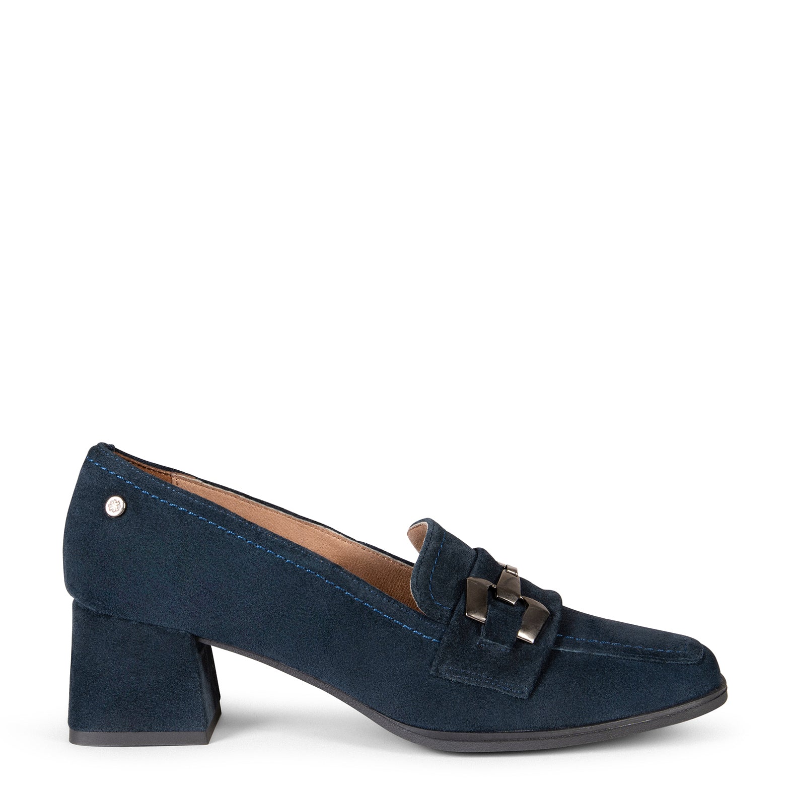 CAMILA – NAVY block heel moccasins