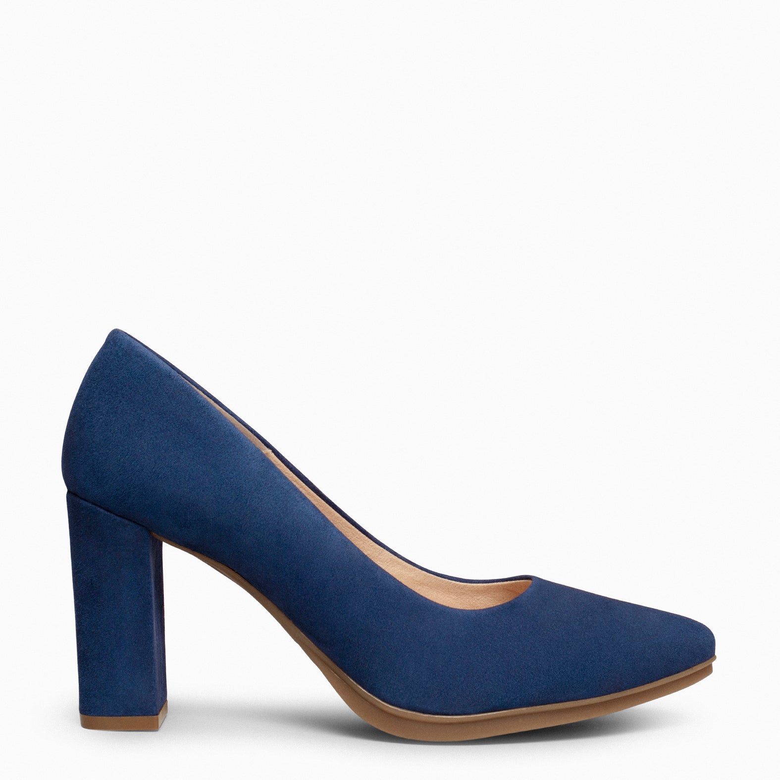 URBAN – NAVY Suede high-heeled shoes 