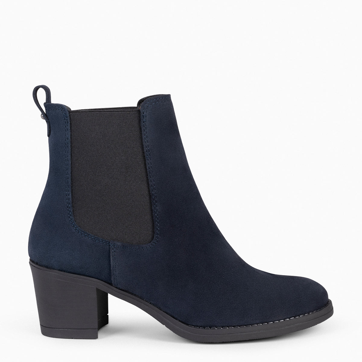 NEW CHELSEA - Botines de caña alta con tacón para mujer AZUL MARINO